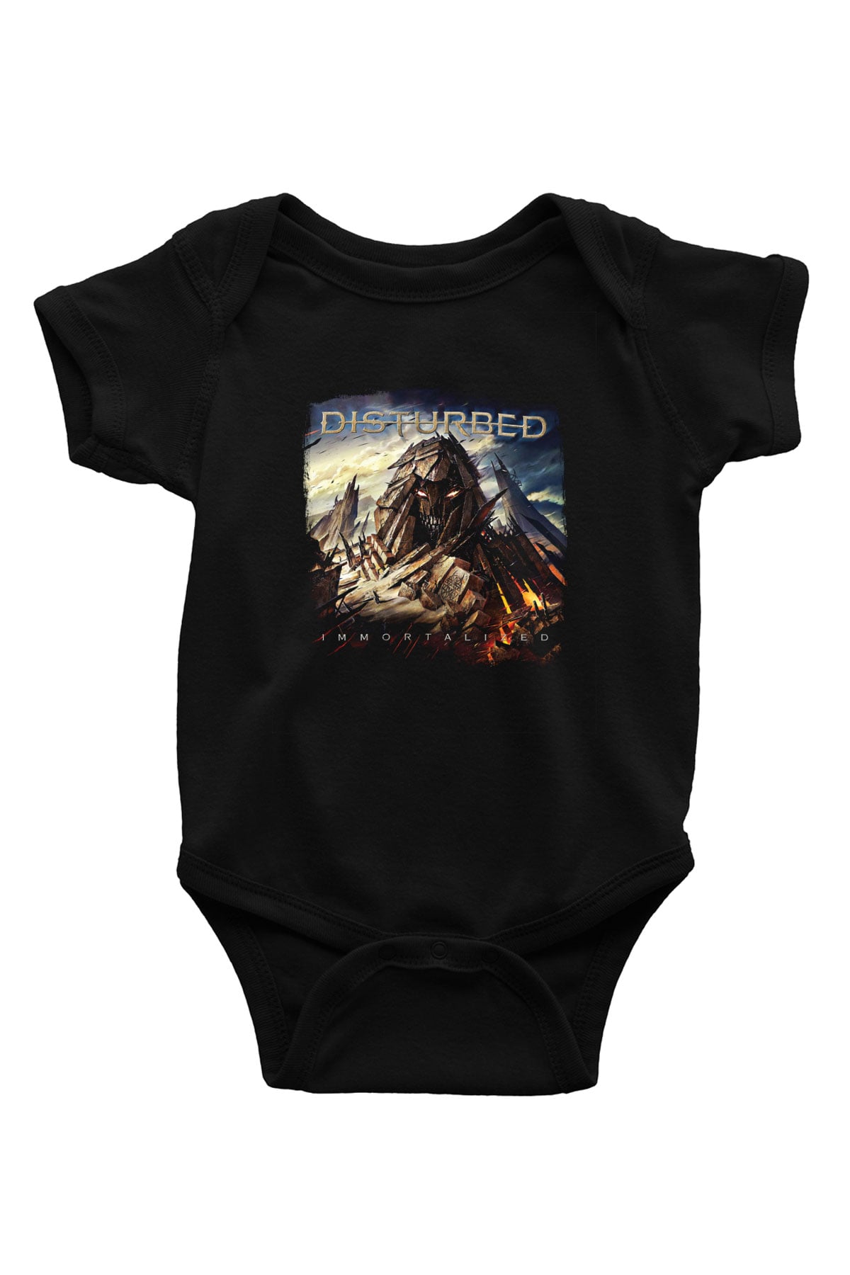 Disturbed Baskılı Unisex Siyah Bebek Body - Zıbın