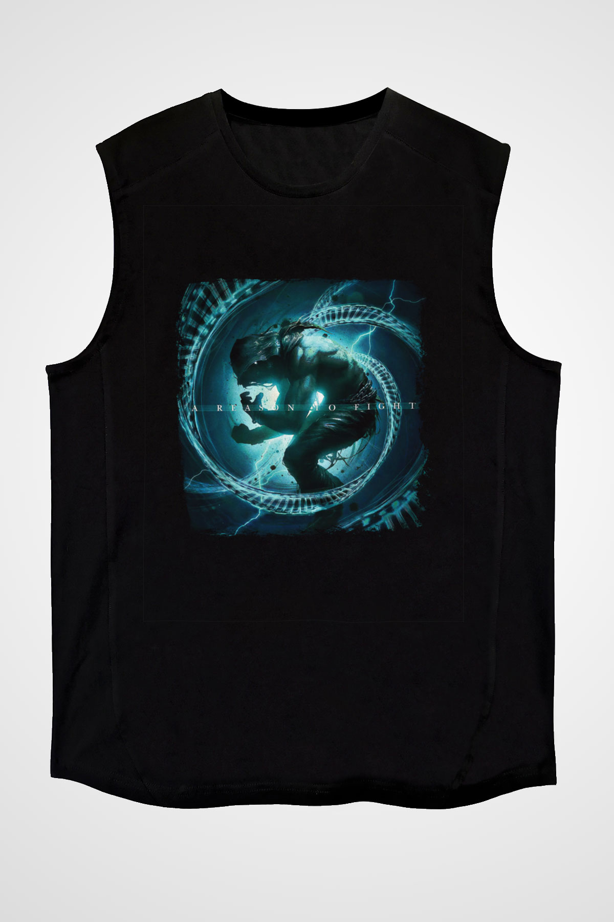 Disturbed Baskılı Unisex Siyah Kolsuz Tişört