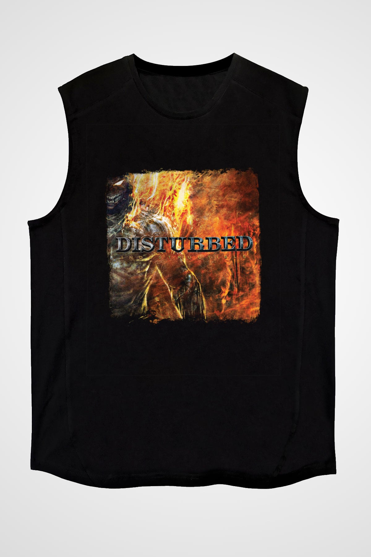 Disturbed Baskılı Unisex Siyah Kolsuz Tişört