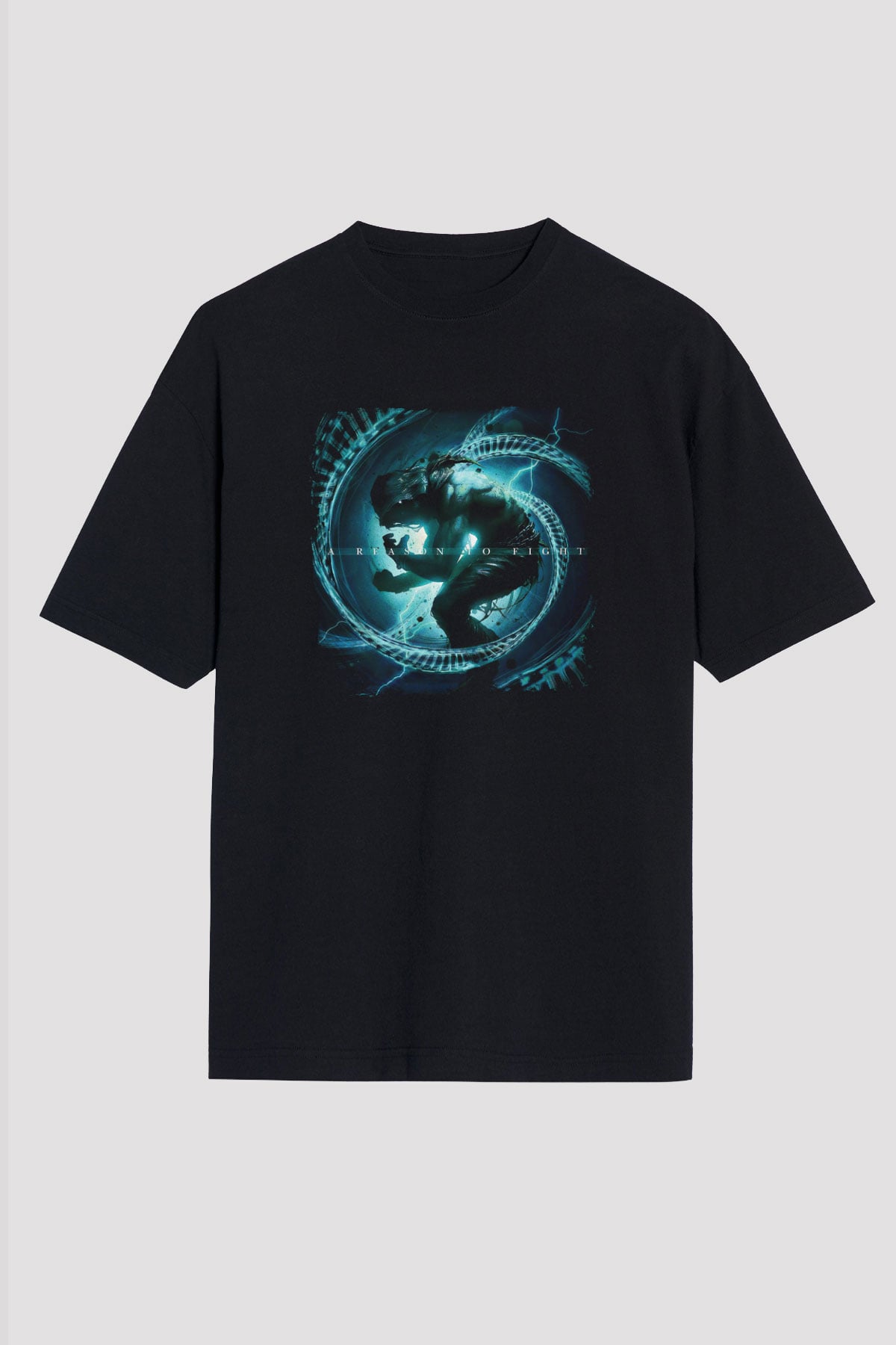 Disturbed Baskılı Unisex Siyah Oversize Tişört