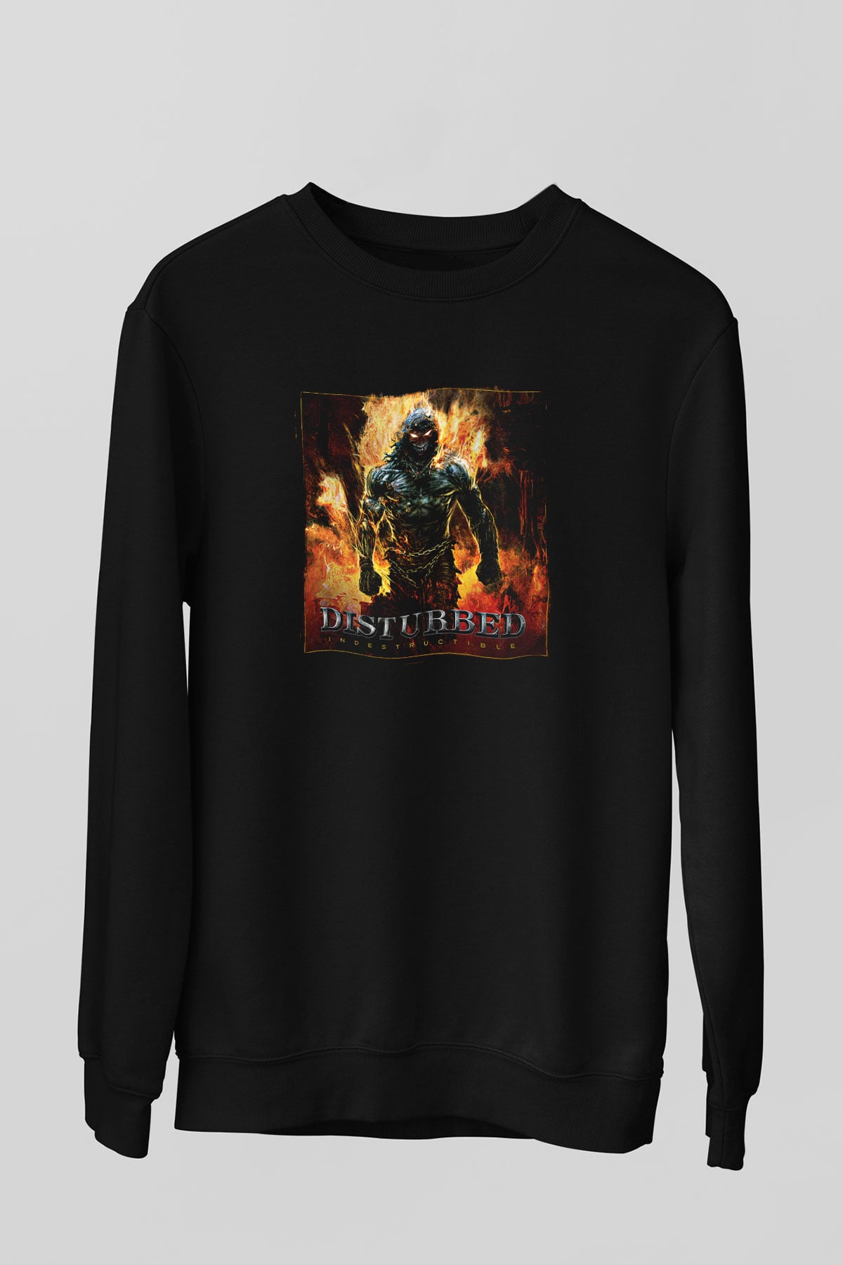 Disturbed Baskılı Unisex Siyah Sweatshirt