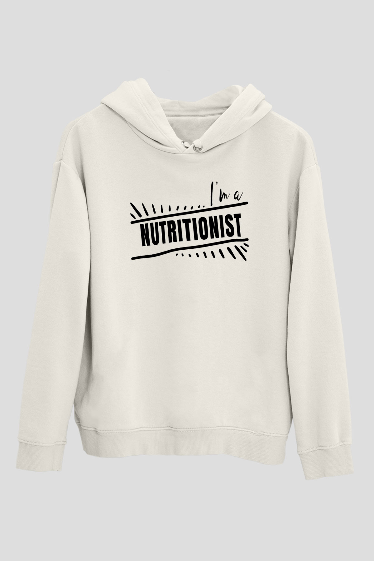 Diyetisyen Beyaz Unisex Kapüşonlu Sweatshirt