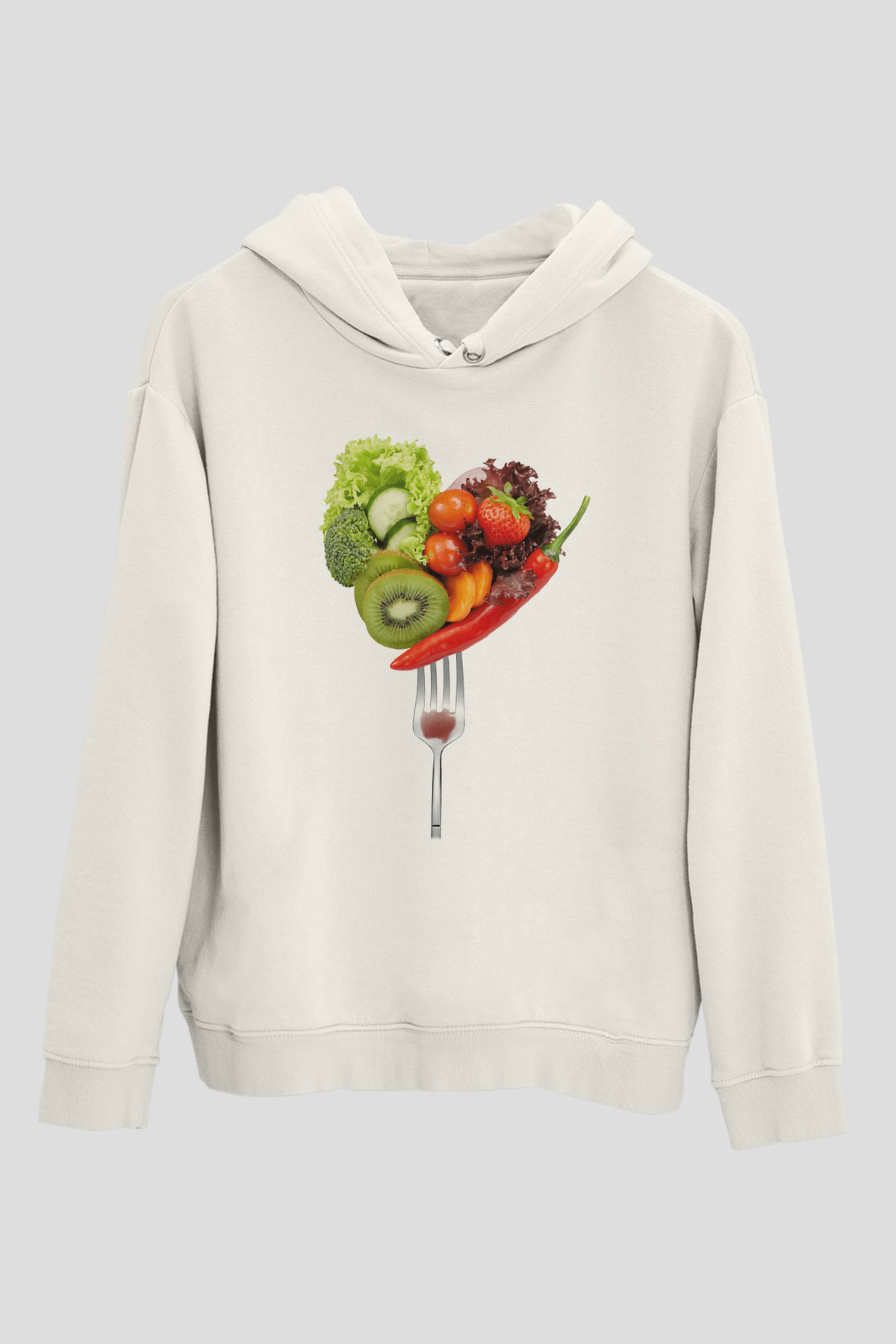 Diyetisyen Beyaz Unisex Kapüşonlu Sweatshirt