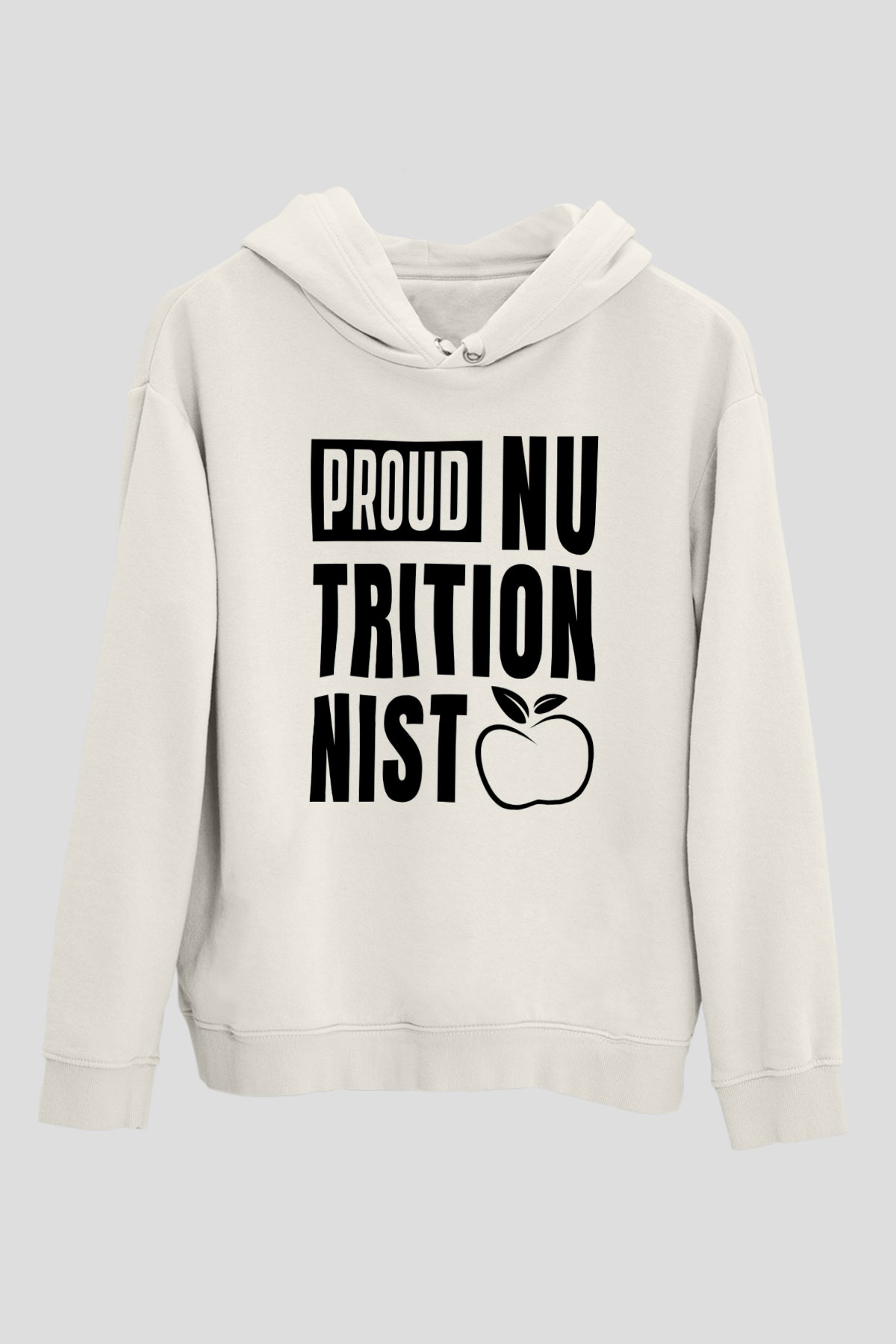 Diyetisyen Beyaz Unisex Kapüşonlu Sweatshirt