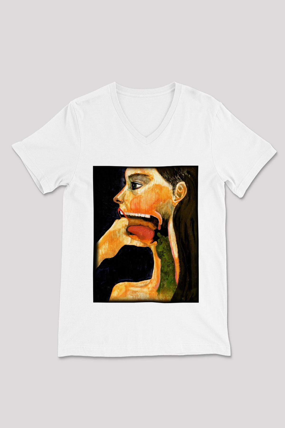 Diyetisyen Beyaz Unisex V Yaka Tişört T-Shirt
