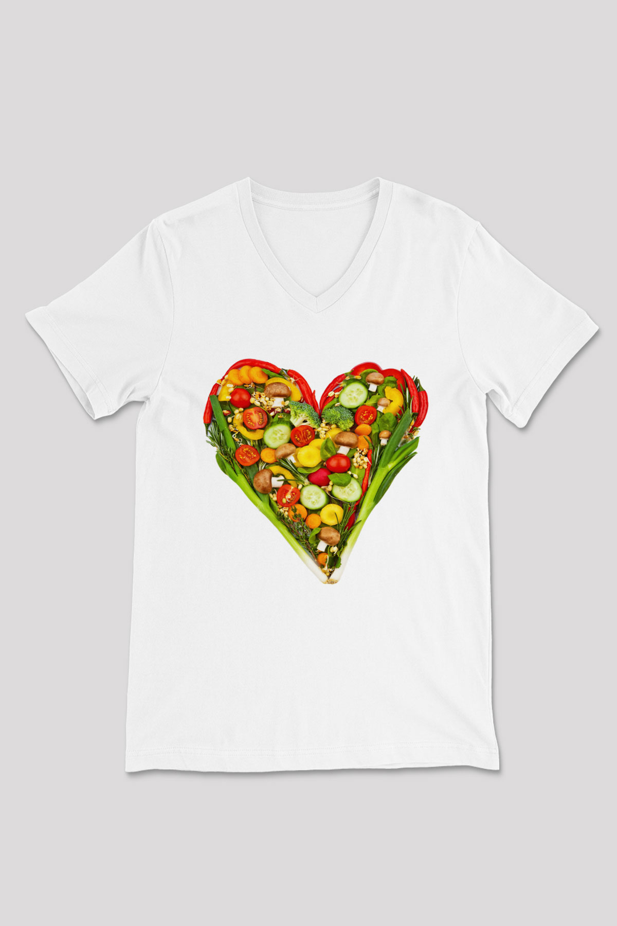 Diyetisyen Beyaz Unisex V Yaka Tişört T-Shirt