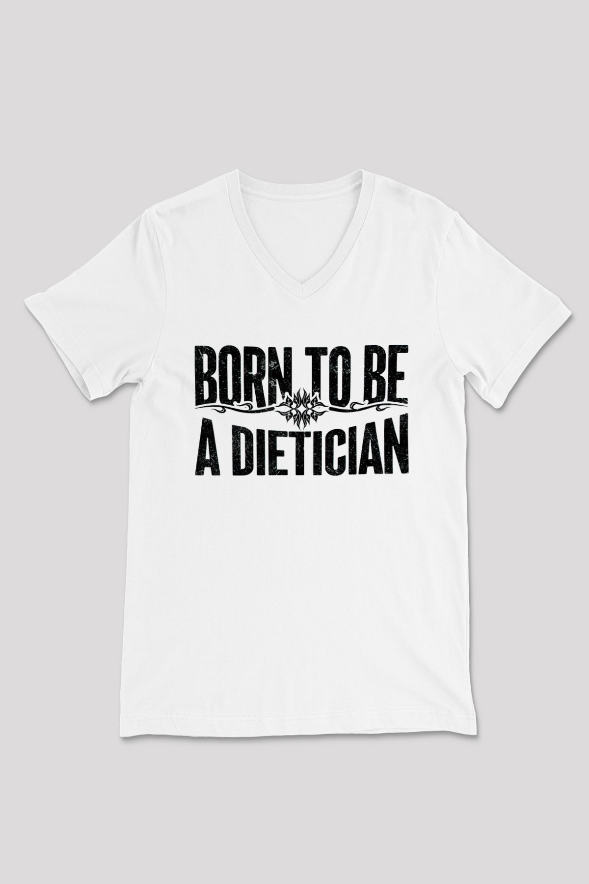 Diyetisyen Beyaz Unisex V Yaka Tişört
