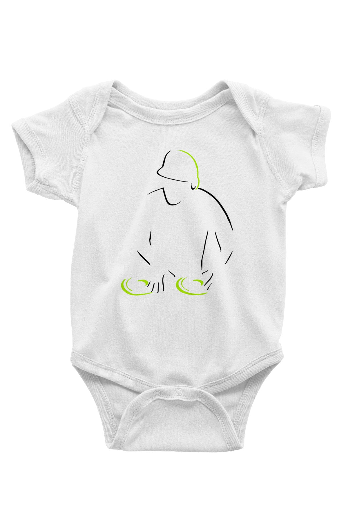DJ Baskılı Beyaz Unisex Bebek Body - Zıbın