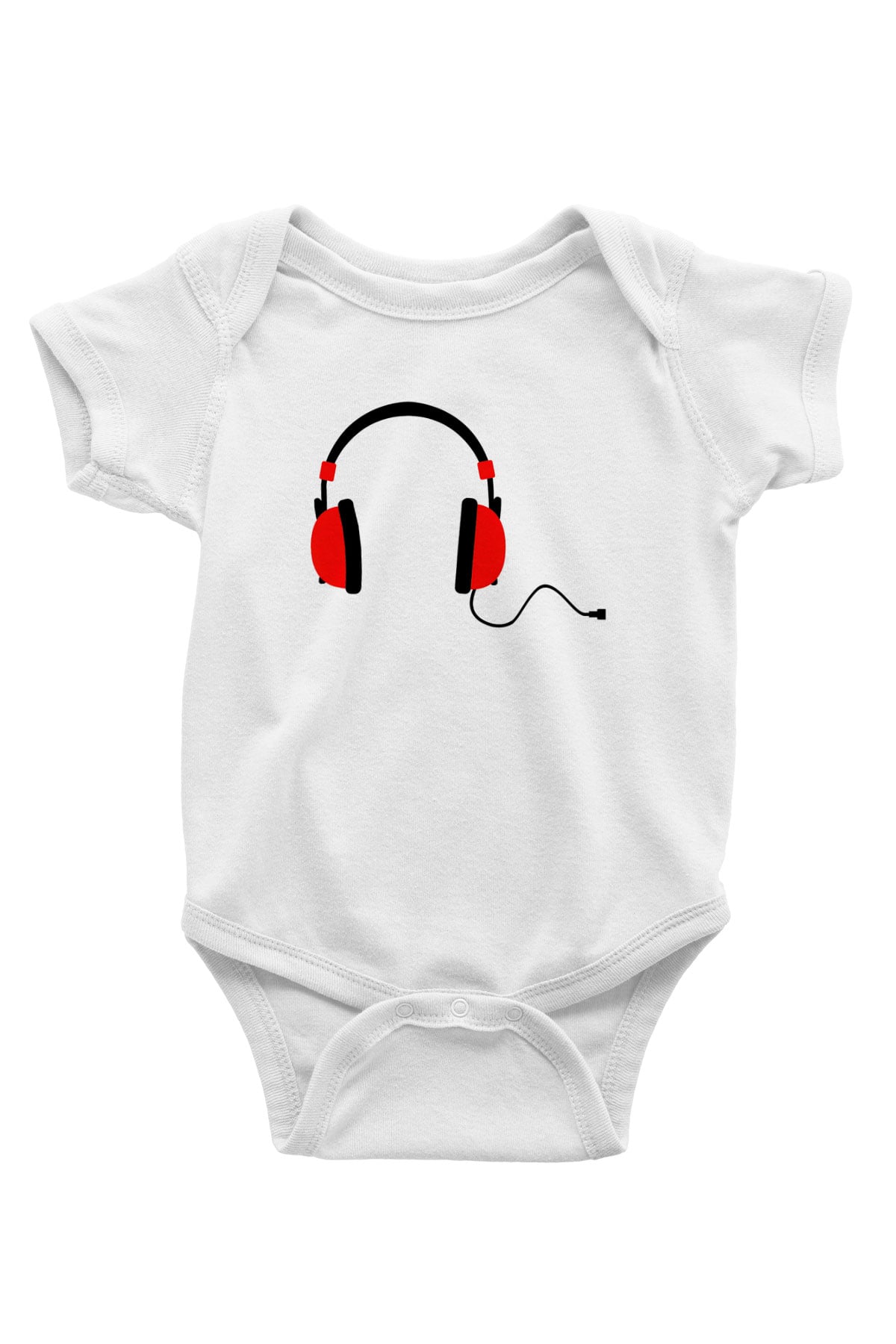 DJ Baskılı Beyaz Unisex Bebek Body - Zıbın