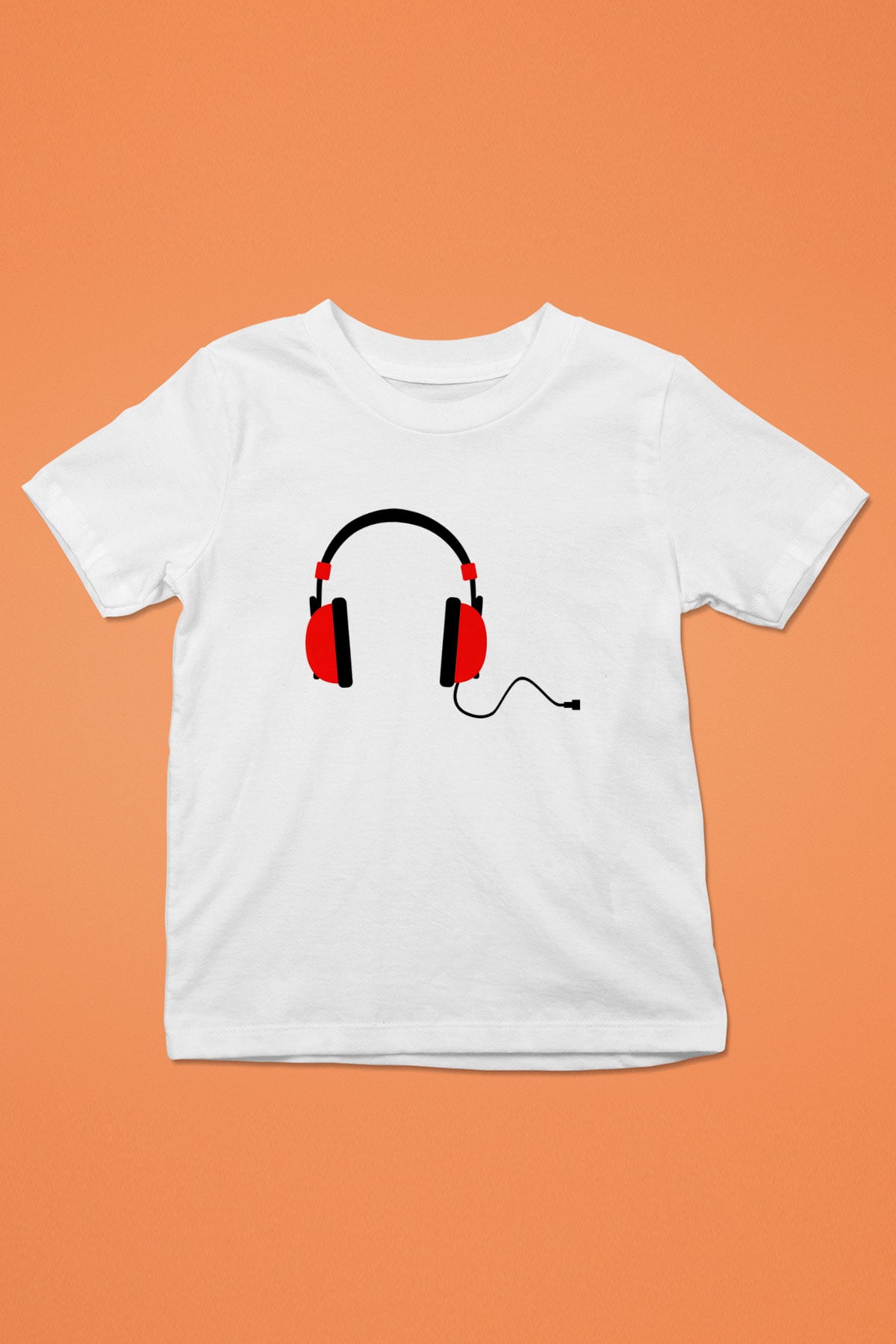 DJ Baskılı Beyaz Unisex Çocuk Tişört
