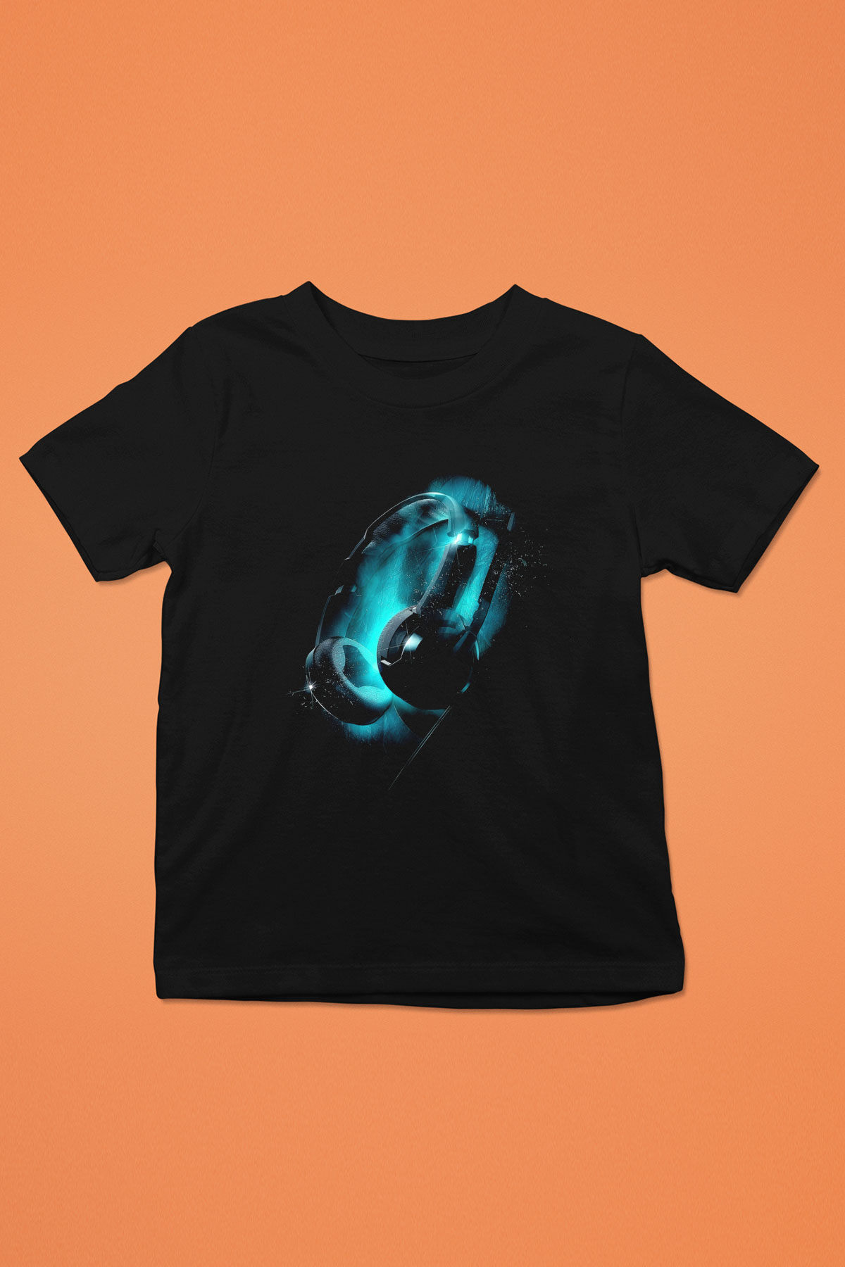 DJ Baskılı Siyah Unisex Çocuk Tişört