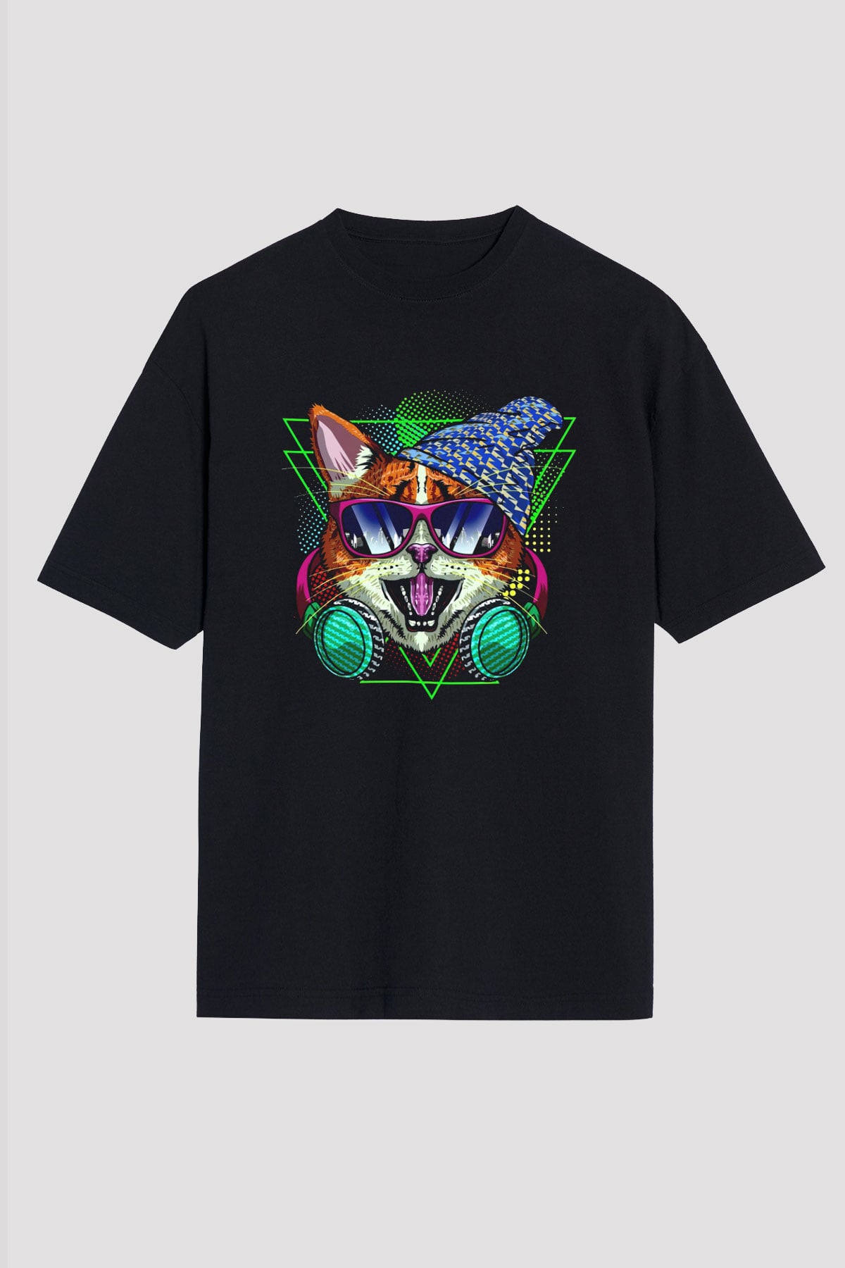 DJ Baskılı Unisex Siyah Tişört