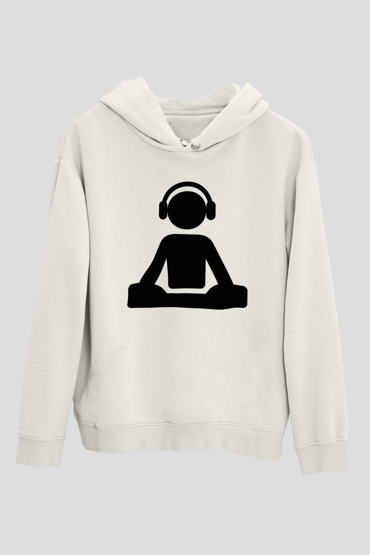 DJ Beyaz Unisex Kapşonlu Sweatshirt