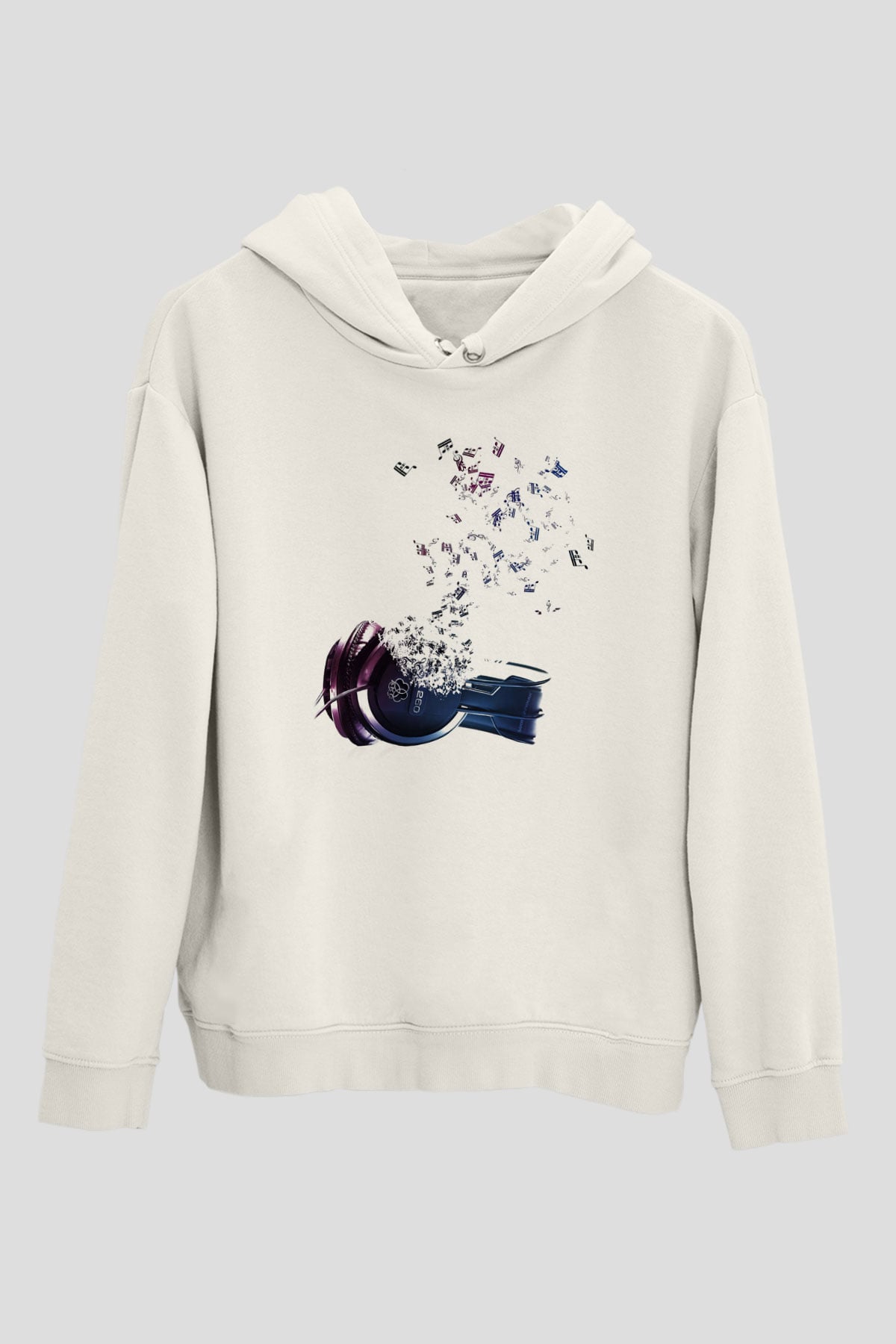 DJ Beyaz Unisex Kapşonlu Sweatshirt