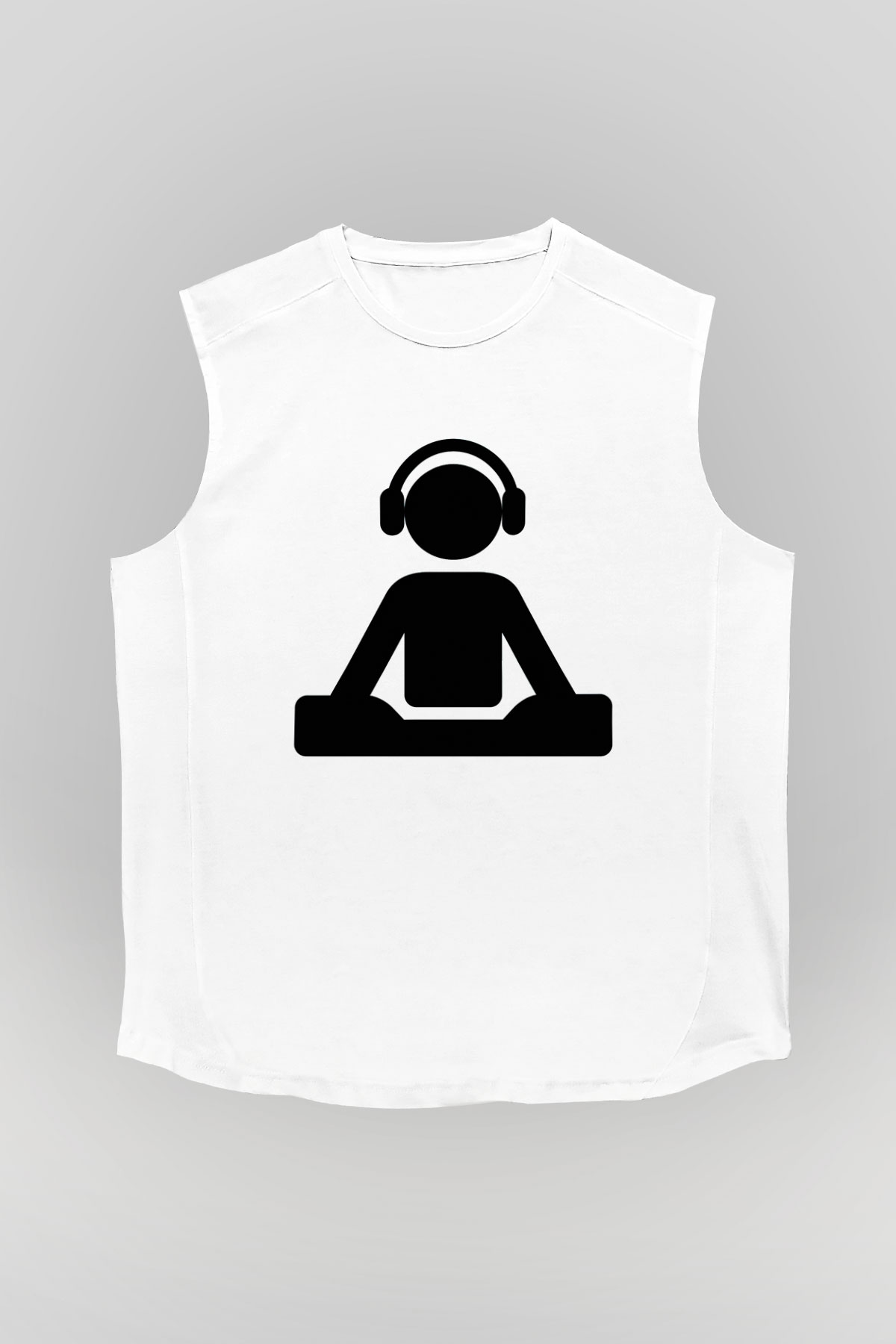 DJ Beyaz Unisex Kolsuz Tişört