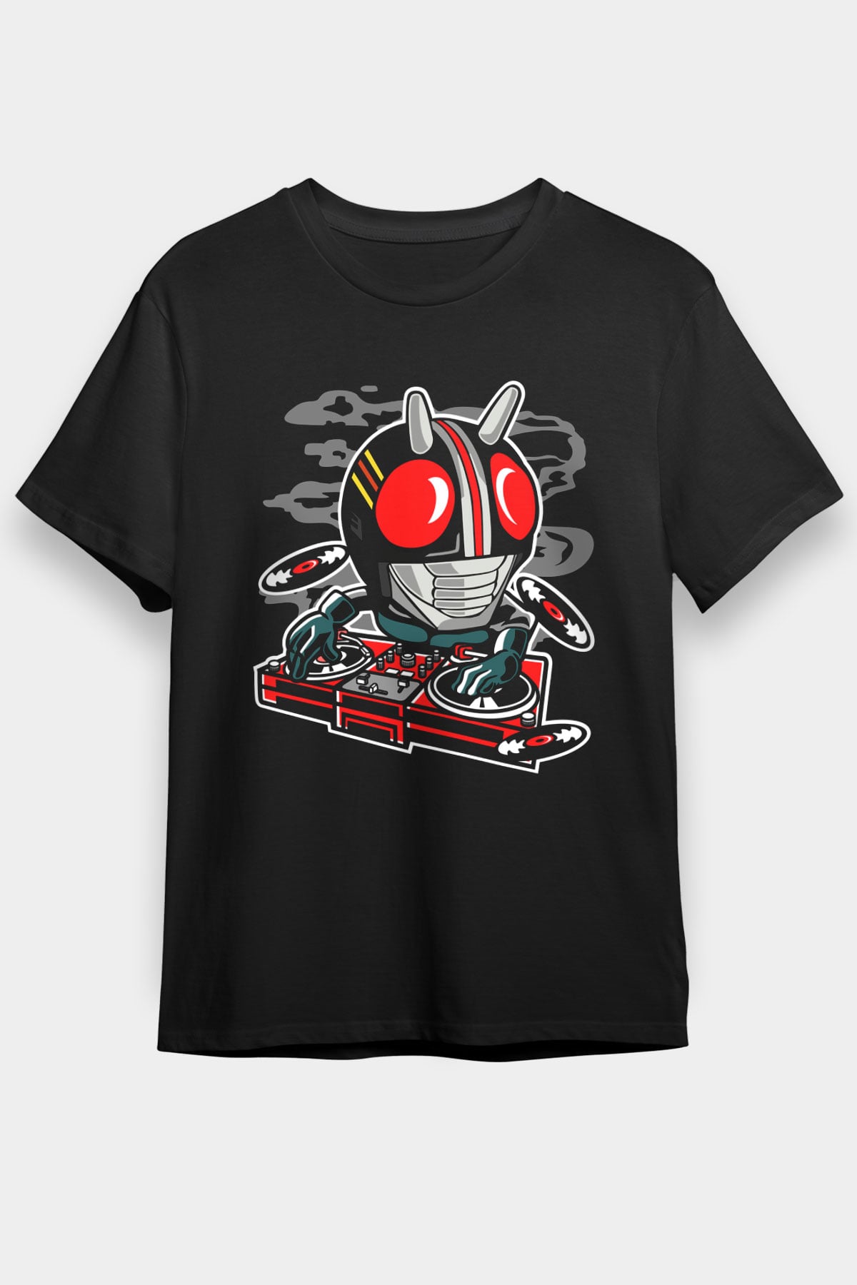 DJ Kamen Baskılı Unisex Siyah Tişört