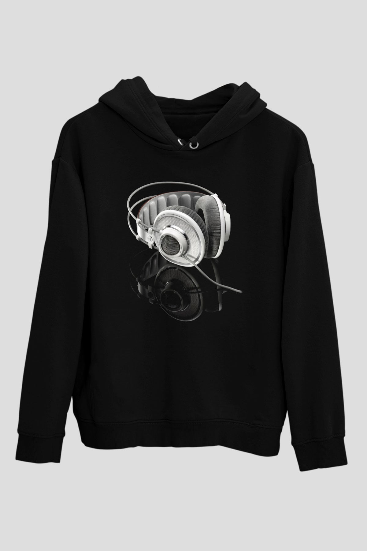 DJ Siyah Unisex Kapşonlu Sweatshirt