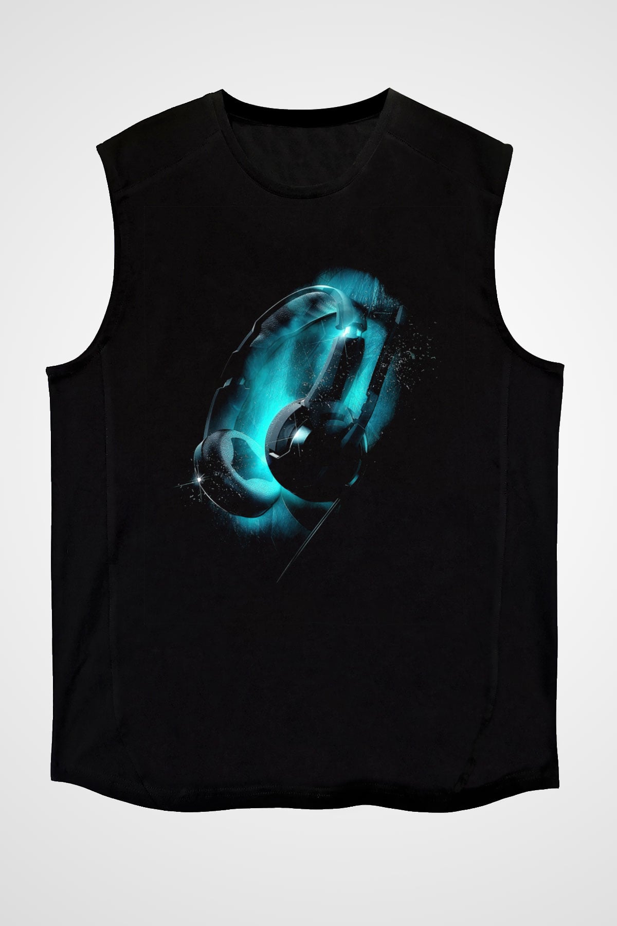DJ Siyah Unisex Kolsuz Tişört