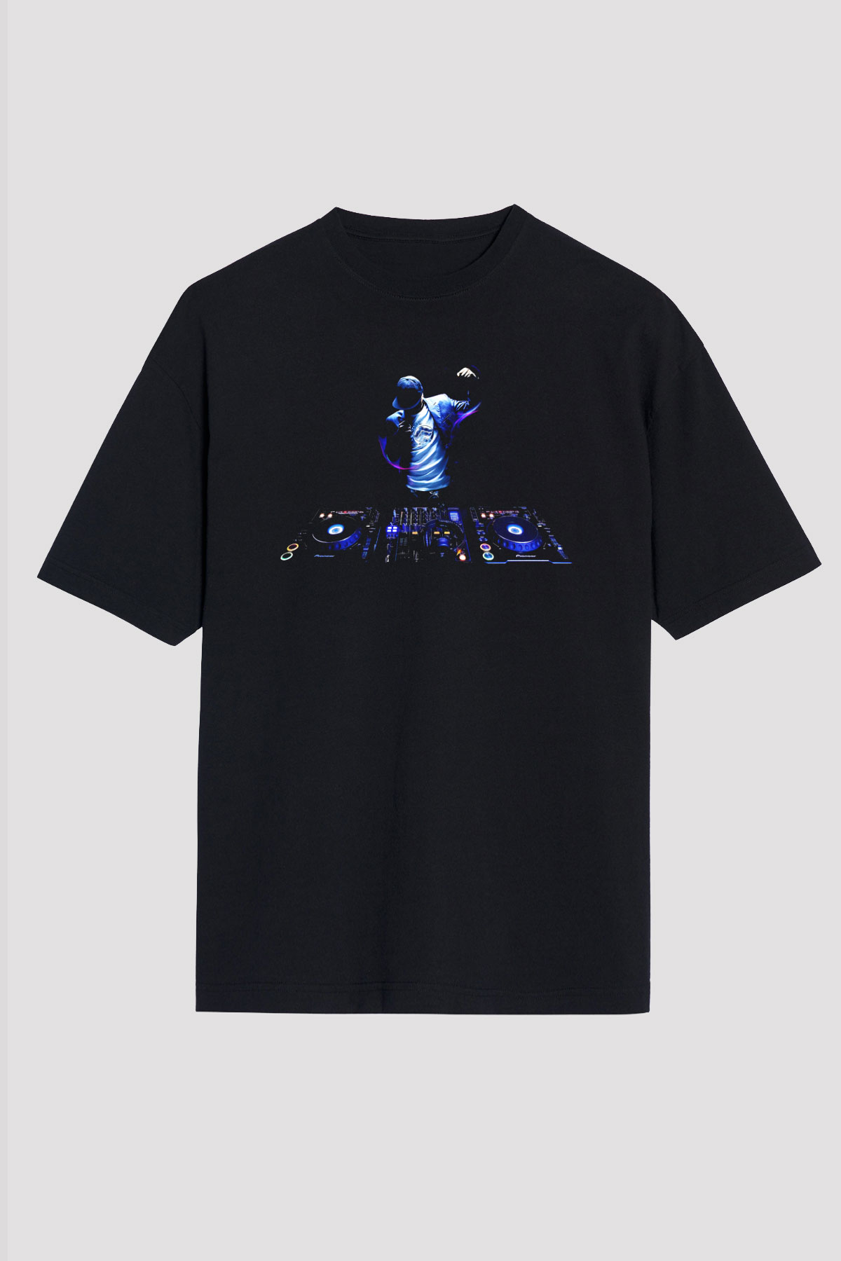 DJ Siyah Unisex Oversize Tişört T-Shirt