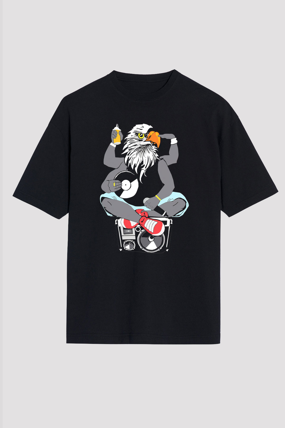 DJ Siyah Unisex Oversize Tişört T-Shirt