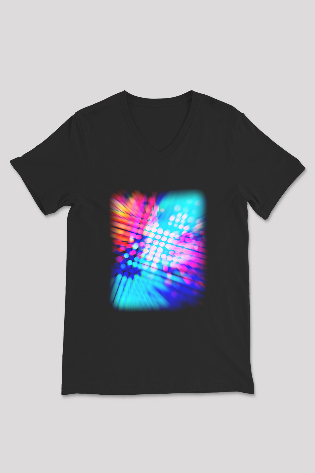 DJ Siyah Unisex V Yaka Tişört T-Shirt