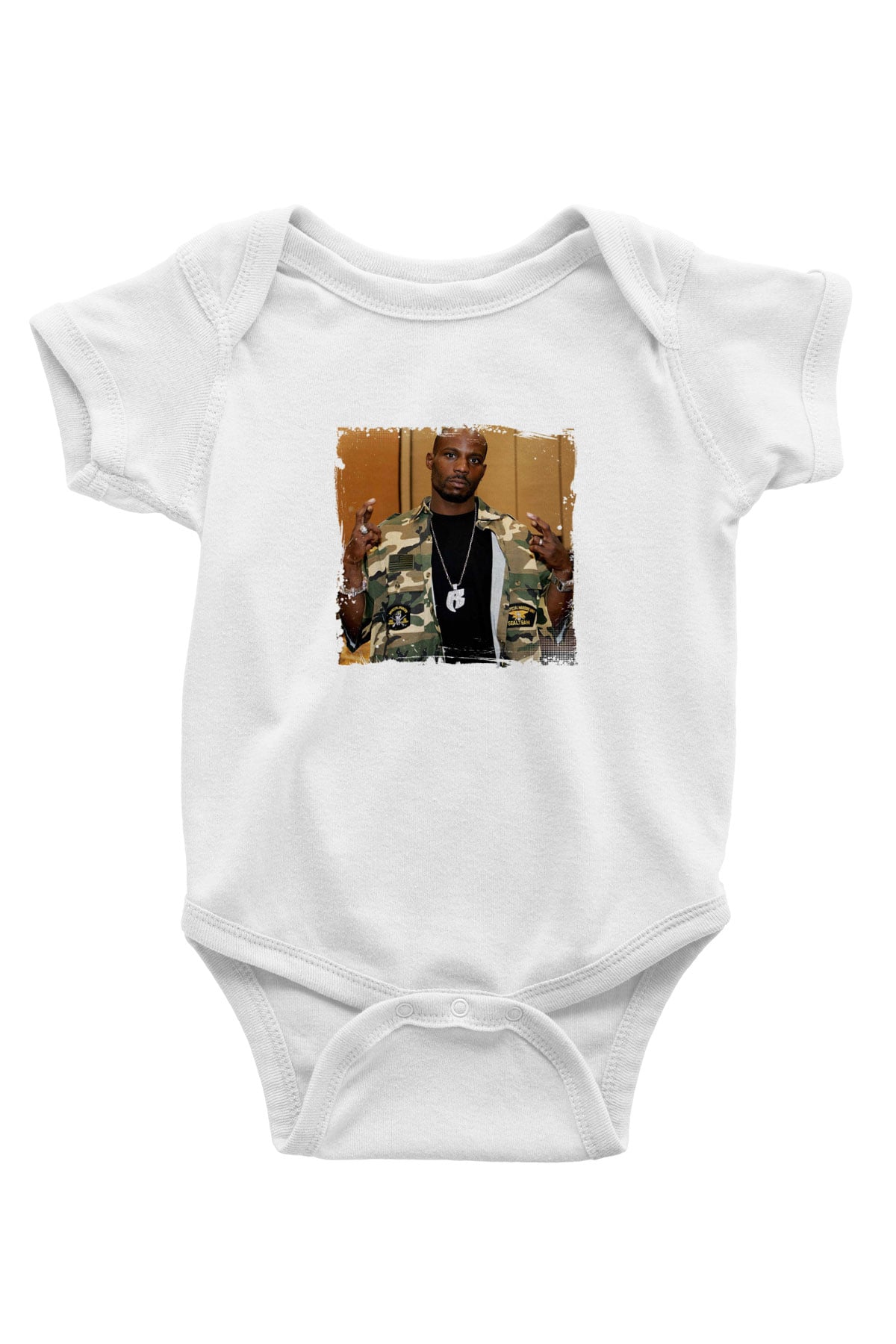 DMX Baskılı Unisex Beyaz Bebek Body - Zıbın