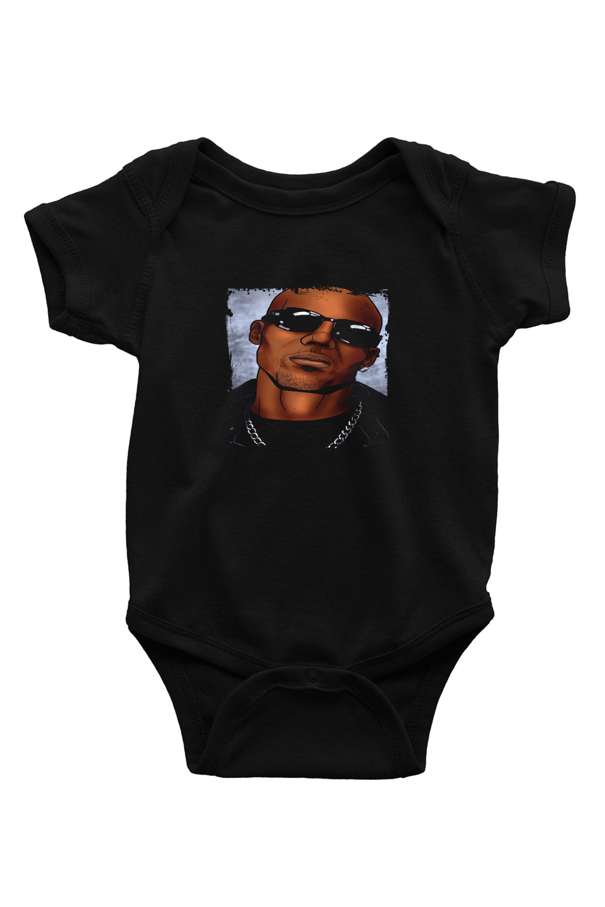 DMX Baskılı Unisex Siyah Bebek Body - Zıbın