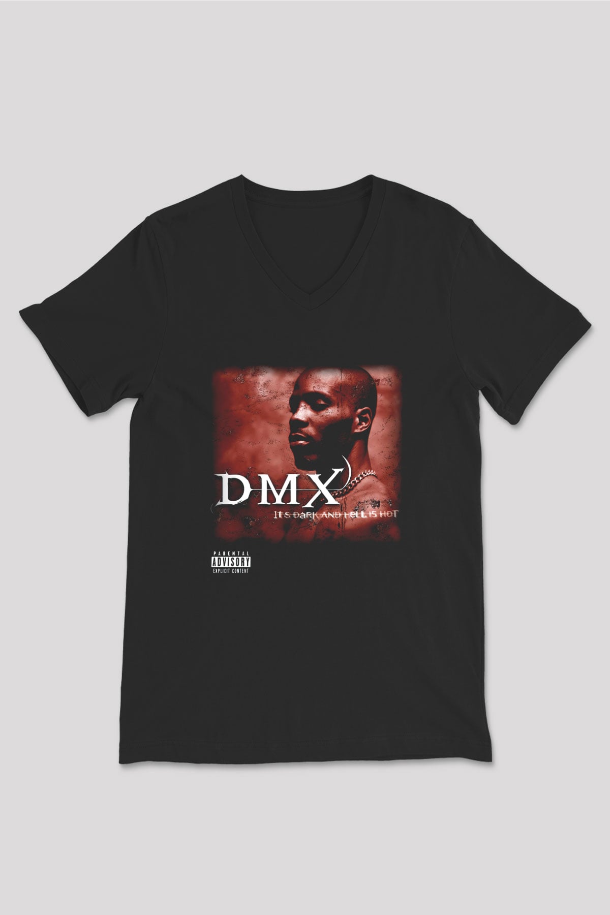 DMX Siyah Unisex V Yaka Tişört T-Shirt