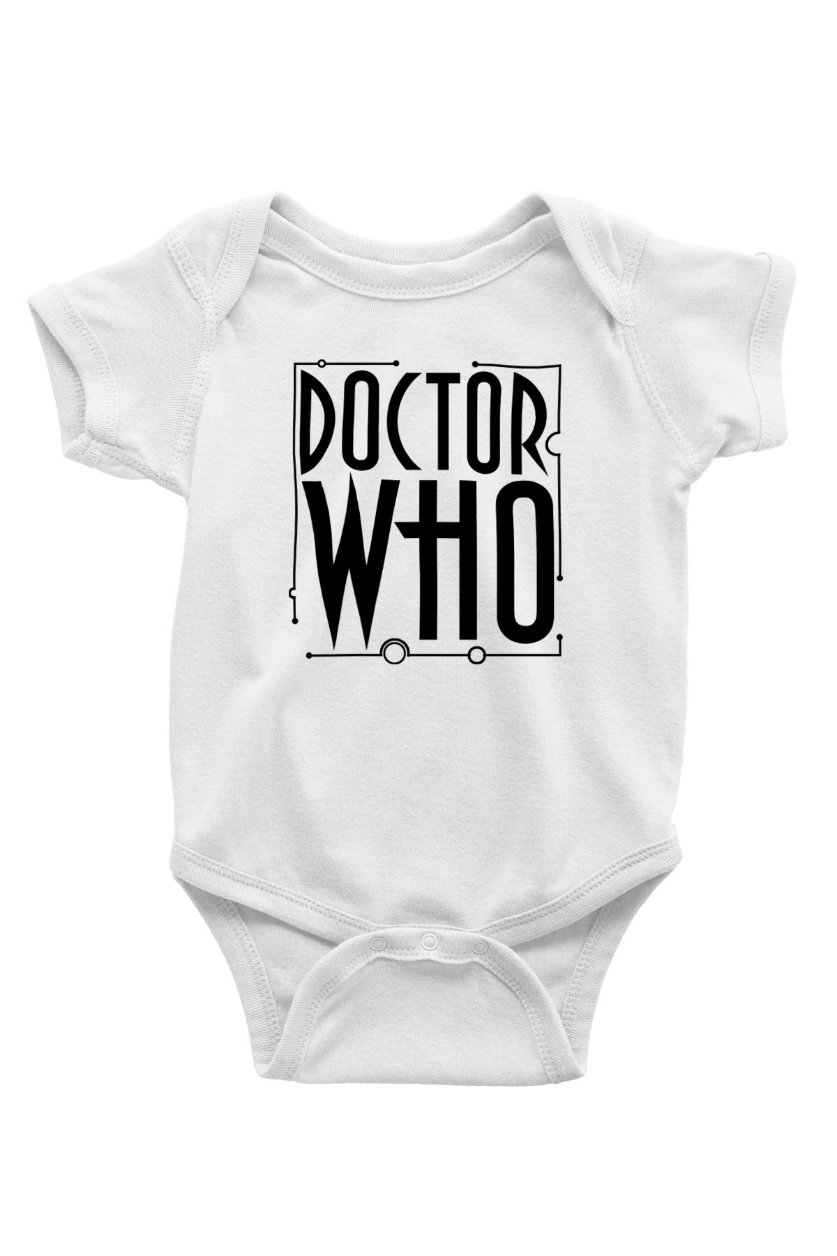 Doctor Who Baskılı Beyaz Unisex Bebek Body - Zıbın