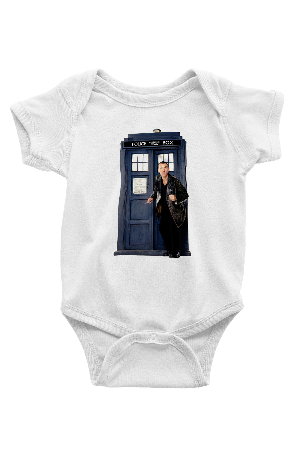 Doctor Who Baskılı Beyaz Unisex Bebek Body - Zıbın