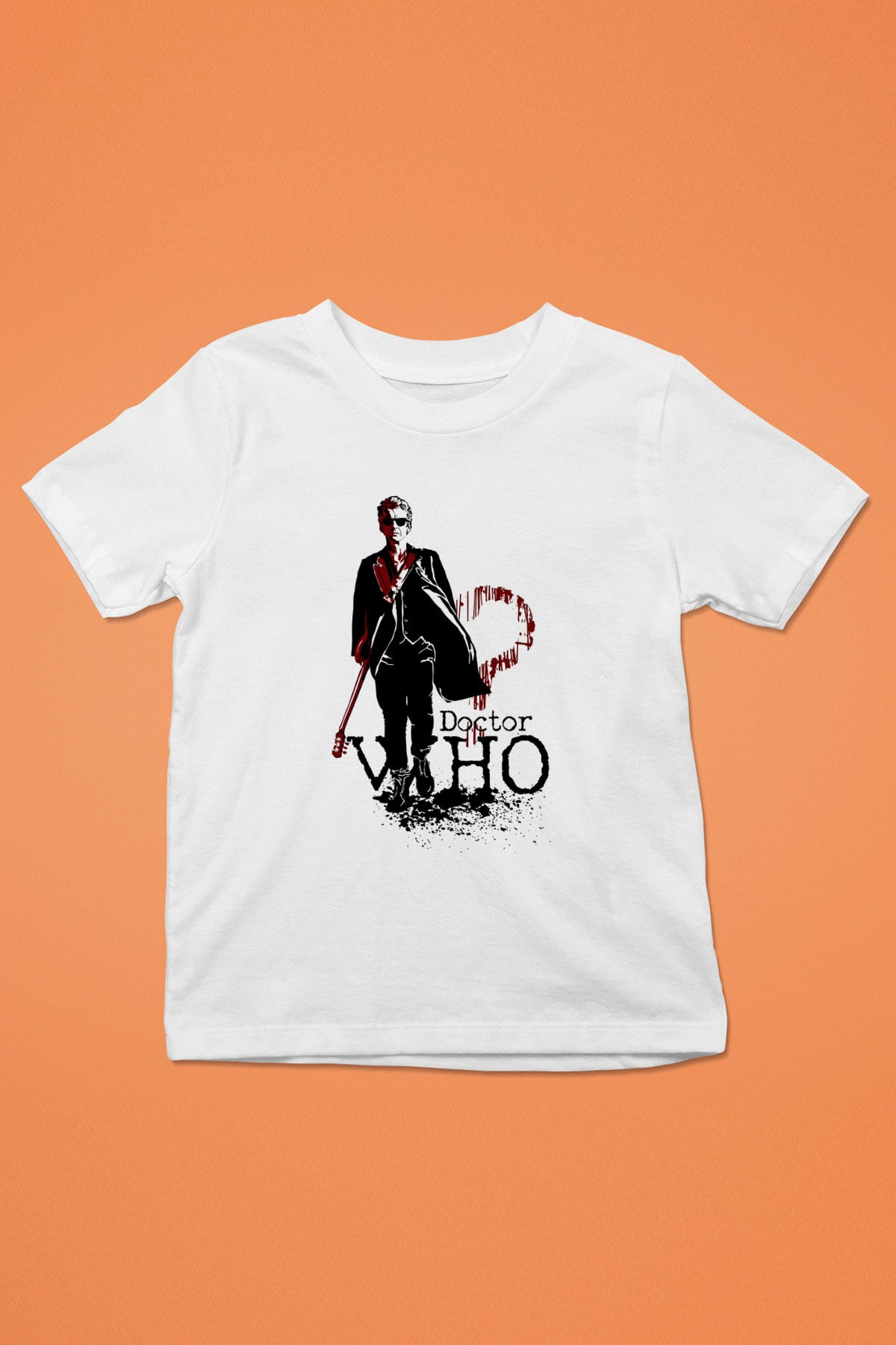Doctor Who Baskılı Beyaz Unisex Çocuk Tişört