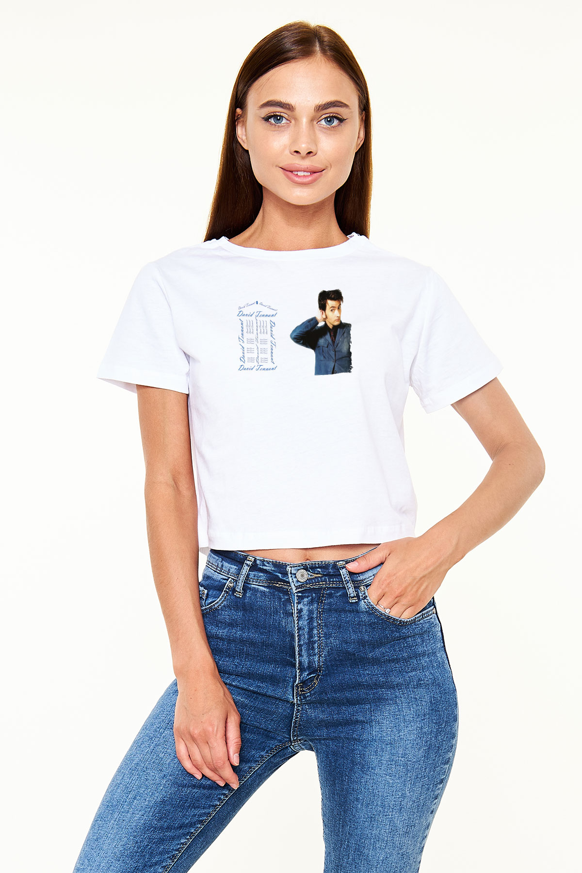 Doctor Who Beyaz  Crop Top Tişört