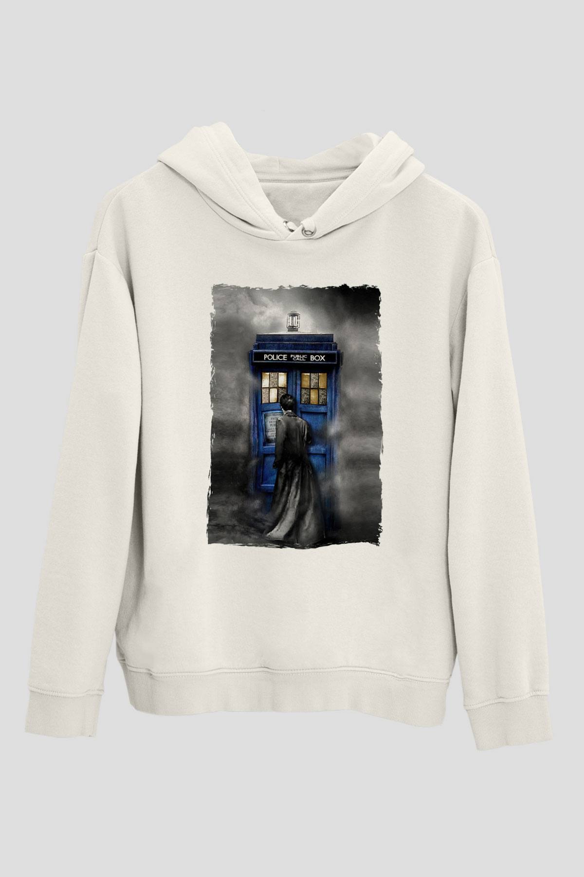 Doctor Who Beyaz Unisex Hoodie