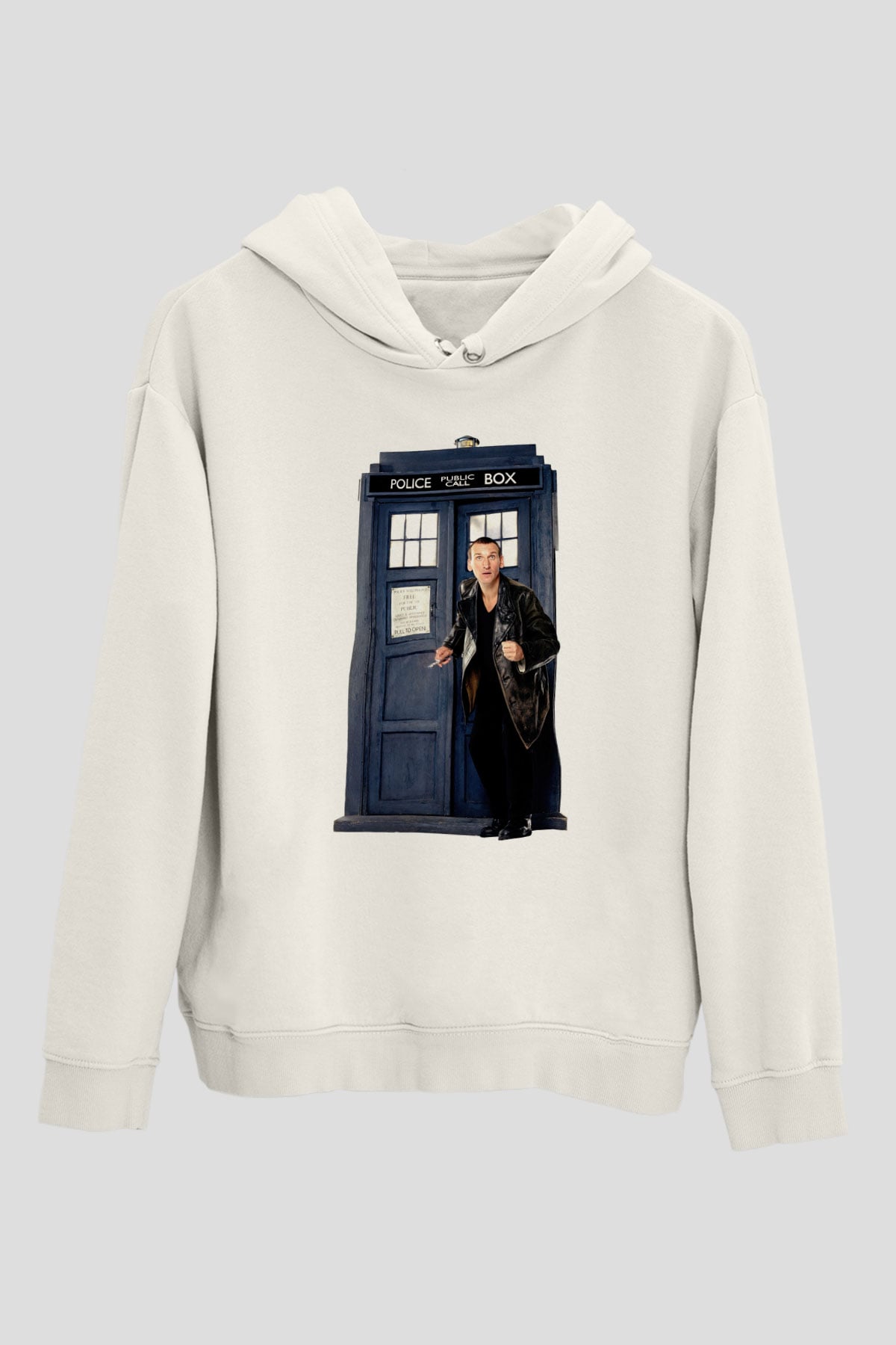 Doctor Who Beyaz Unisex Kapşonlu Sweatshirt