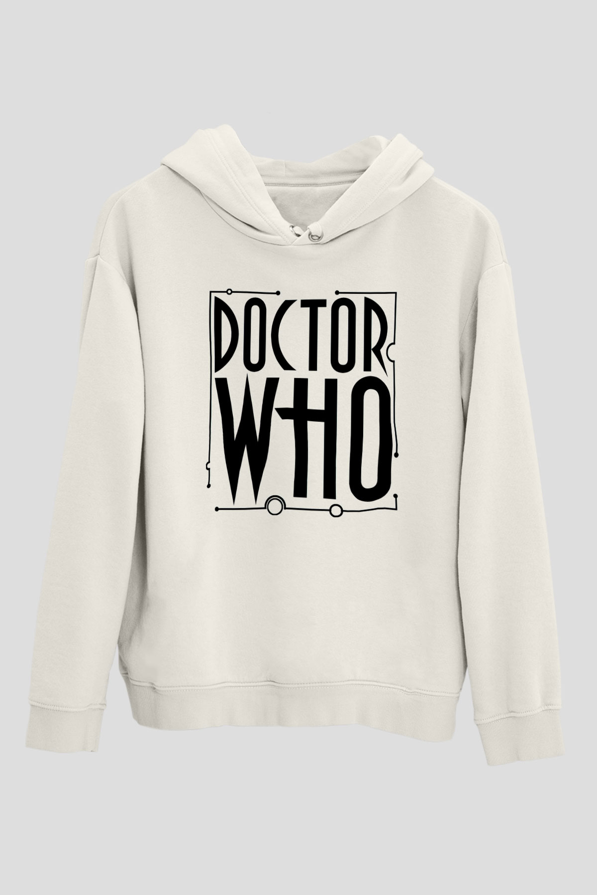 Doctor Who Beyaz Unisex Kapşonlu Sweatshirt