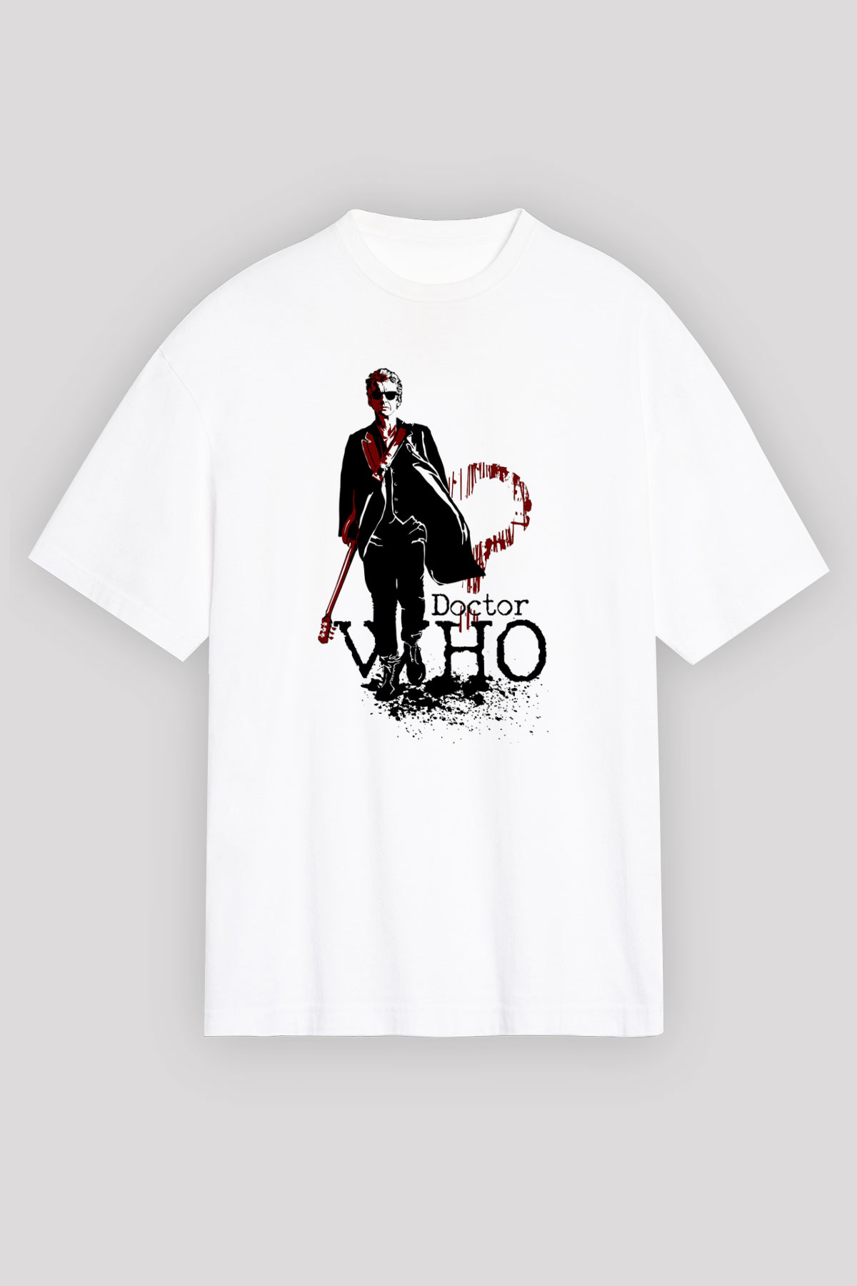Doctor Who Beyaz Unisex Oversize Tişört T-Shirt