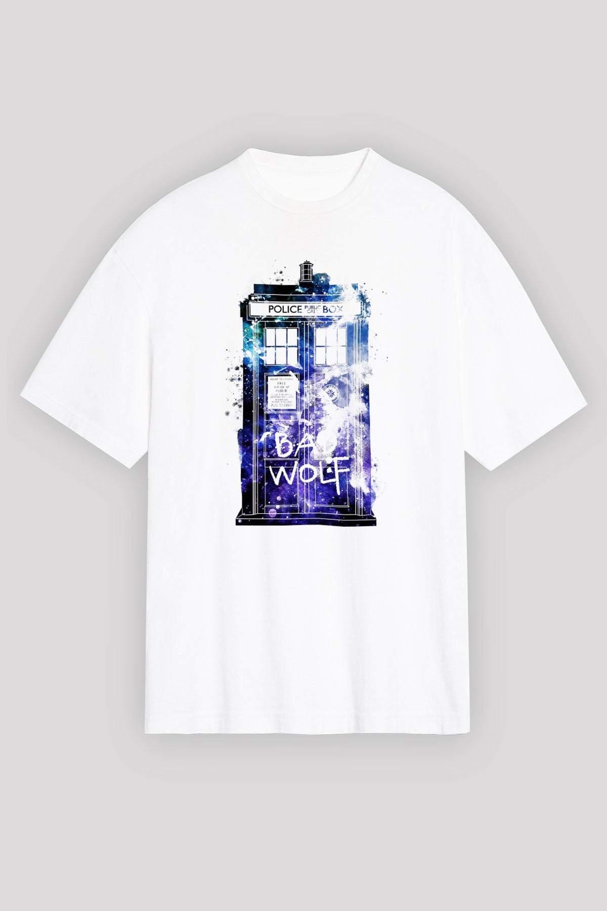Doctor Who Beyaz Unisex Oversize Tişört T-Shirt