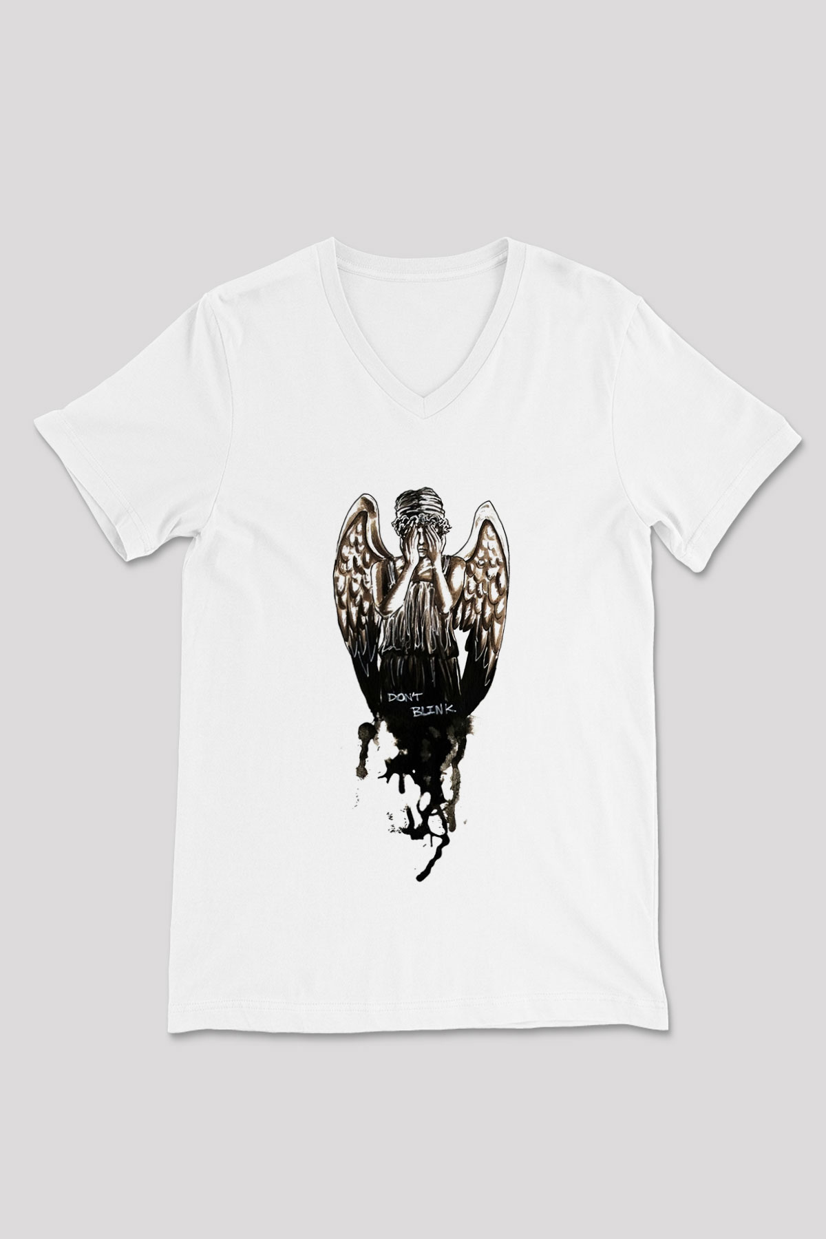 Doctor Who Beyaz Unisex V Yaka Tişört T-Shirt