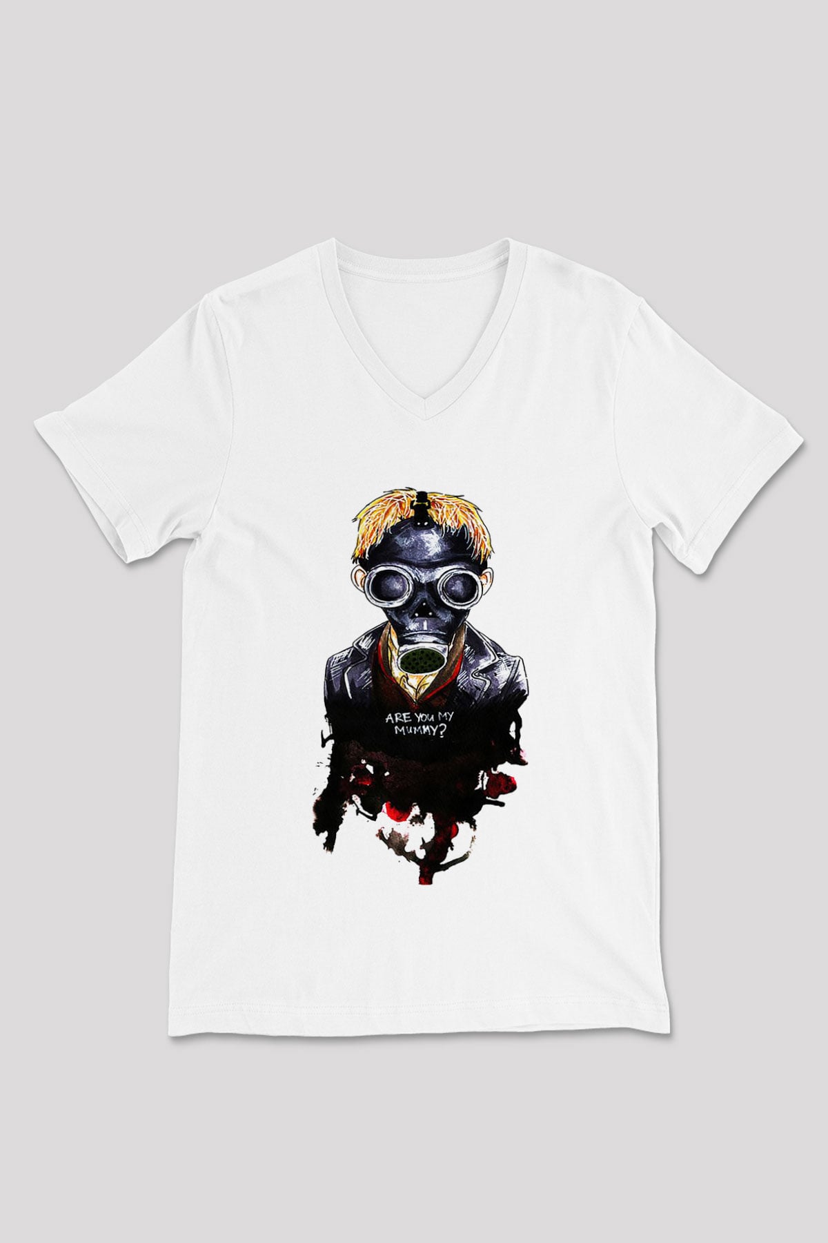 Doctor Who Beyaz Unisex V Yaka Tişört T-Shirt