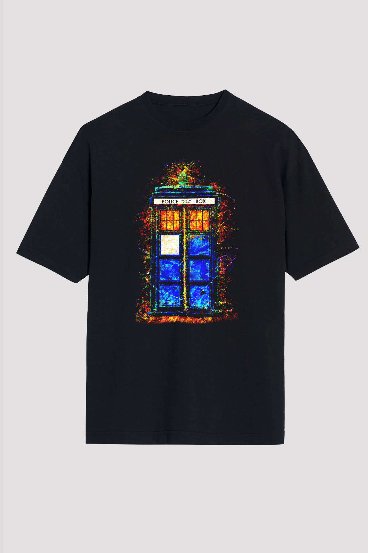 Doctor Who Siyah Unisex Oversize Tişört T-Shirt