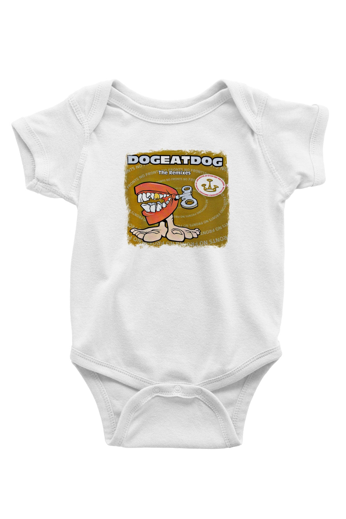 Dog Eat Dog Baskılı Unisex Beyaz Bebek Body - Zıbın