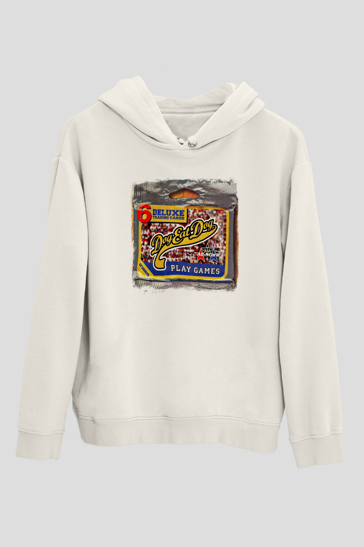 Dog Eat Dog Baskılı Unisex Beyaz Hoodie