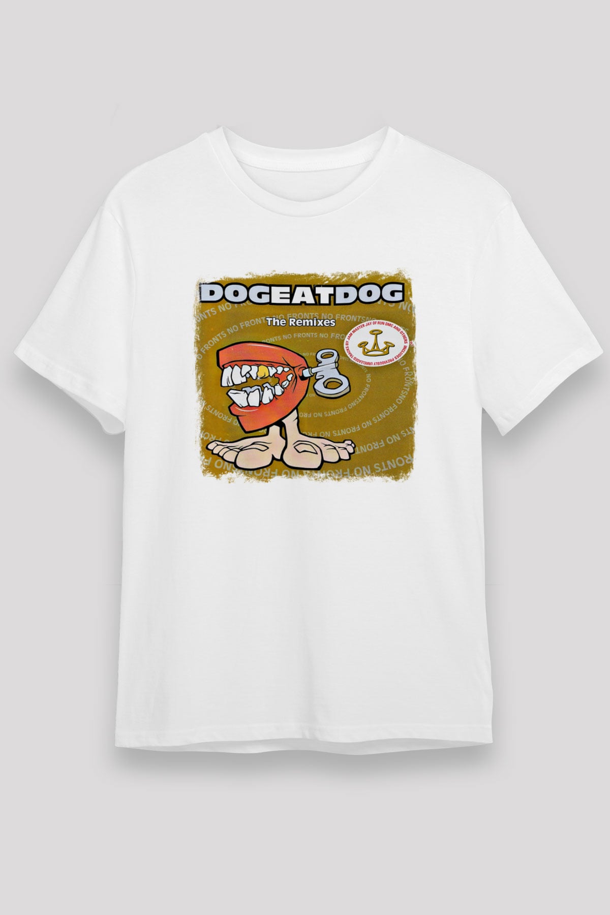 Dog Eat Dog Baskılı Unisex Beyaz Tişört