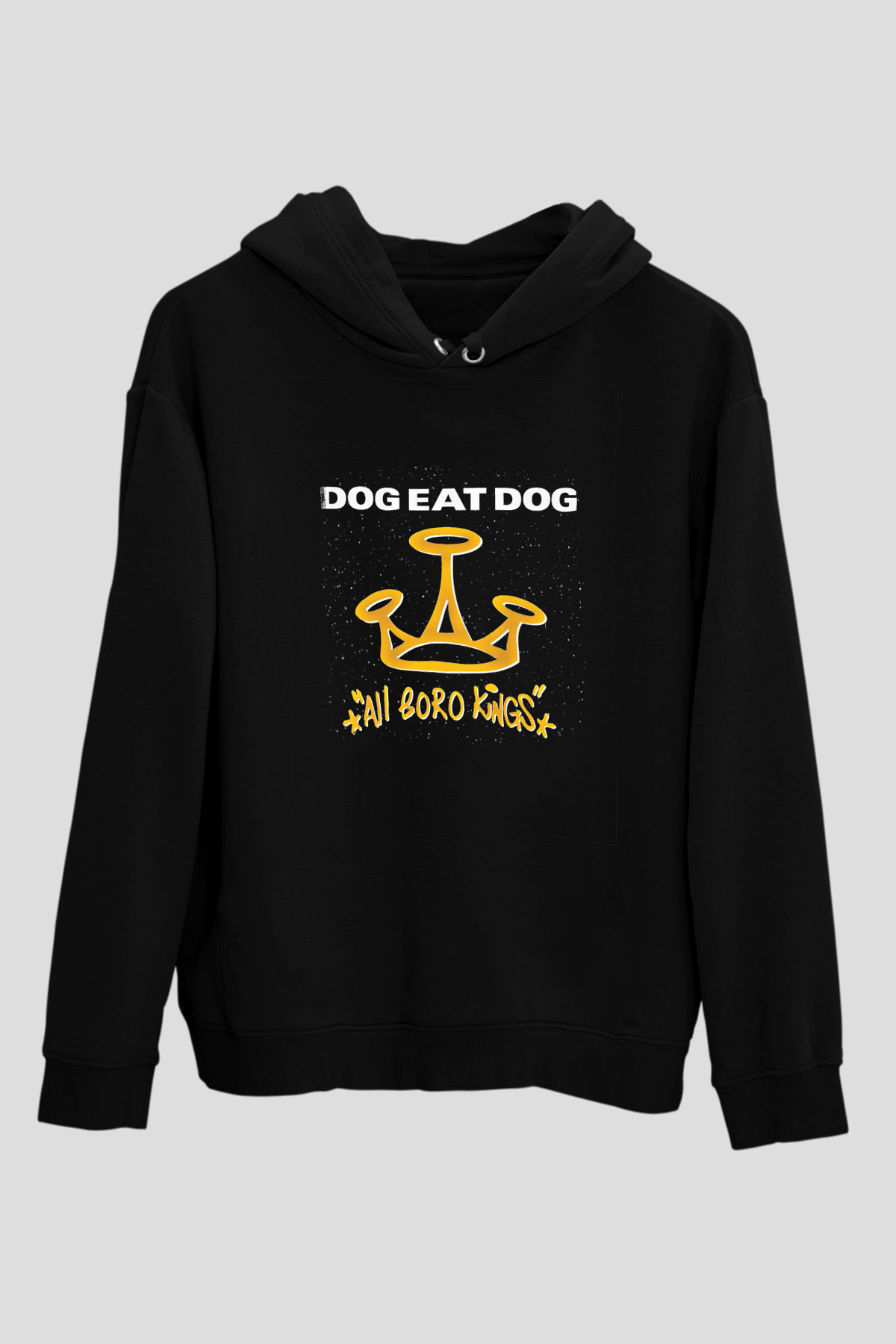 Dog Eat Dog Baskılı Unisex Siyah Hoodie