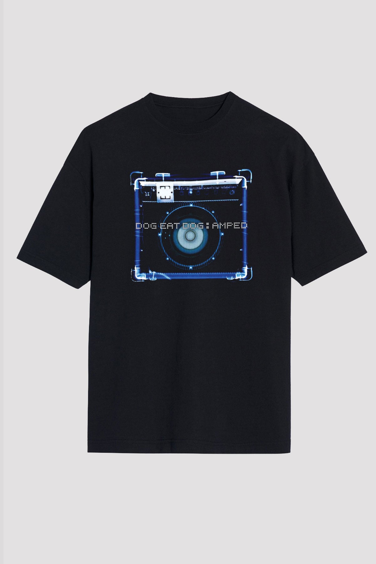 Dog Eat Dog Baskılı Unisex Siyah Oversize Tişört