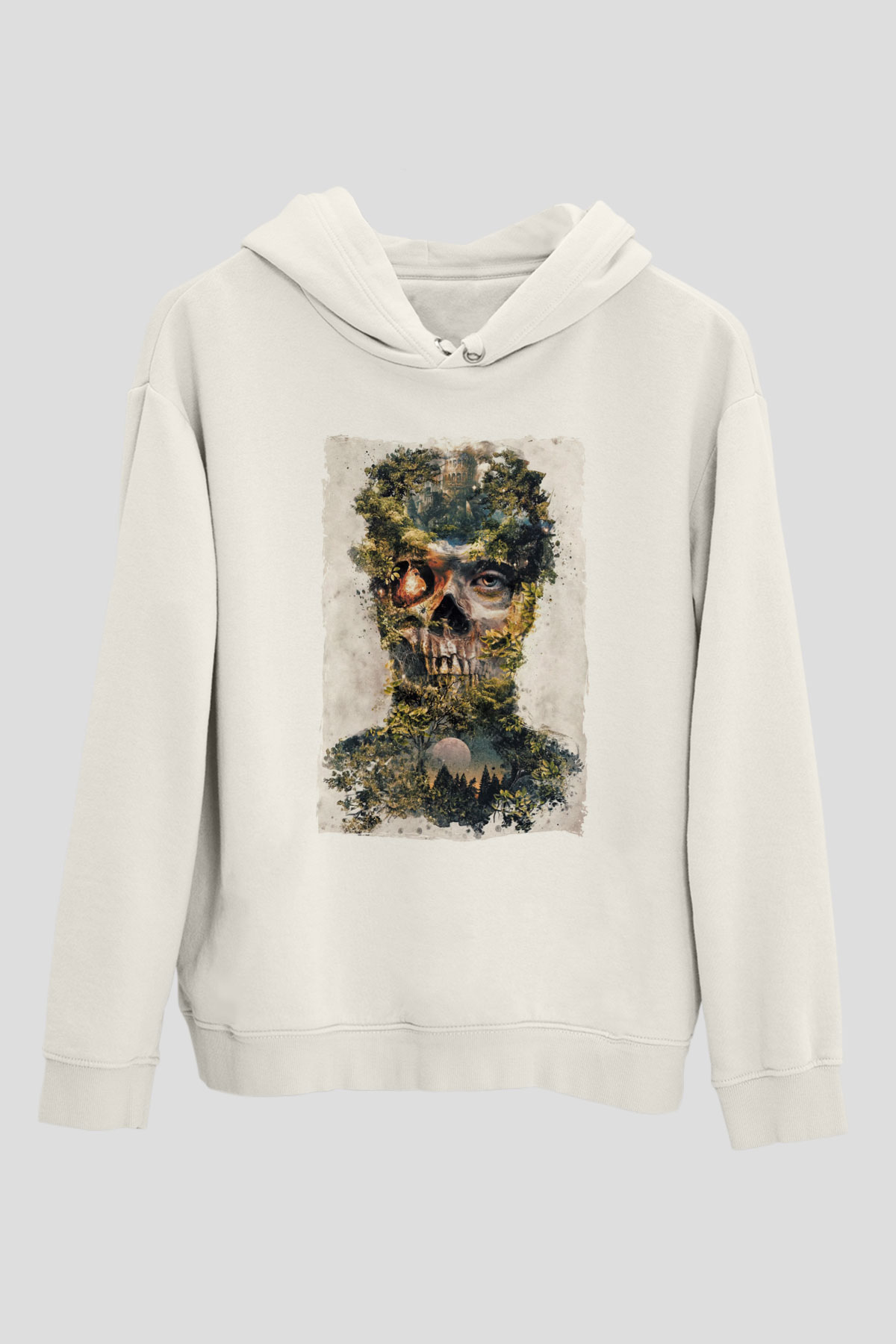 Doğa ve KurukafaBeyaz  Unisex Hoodie