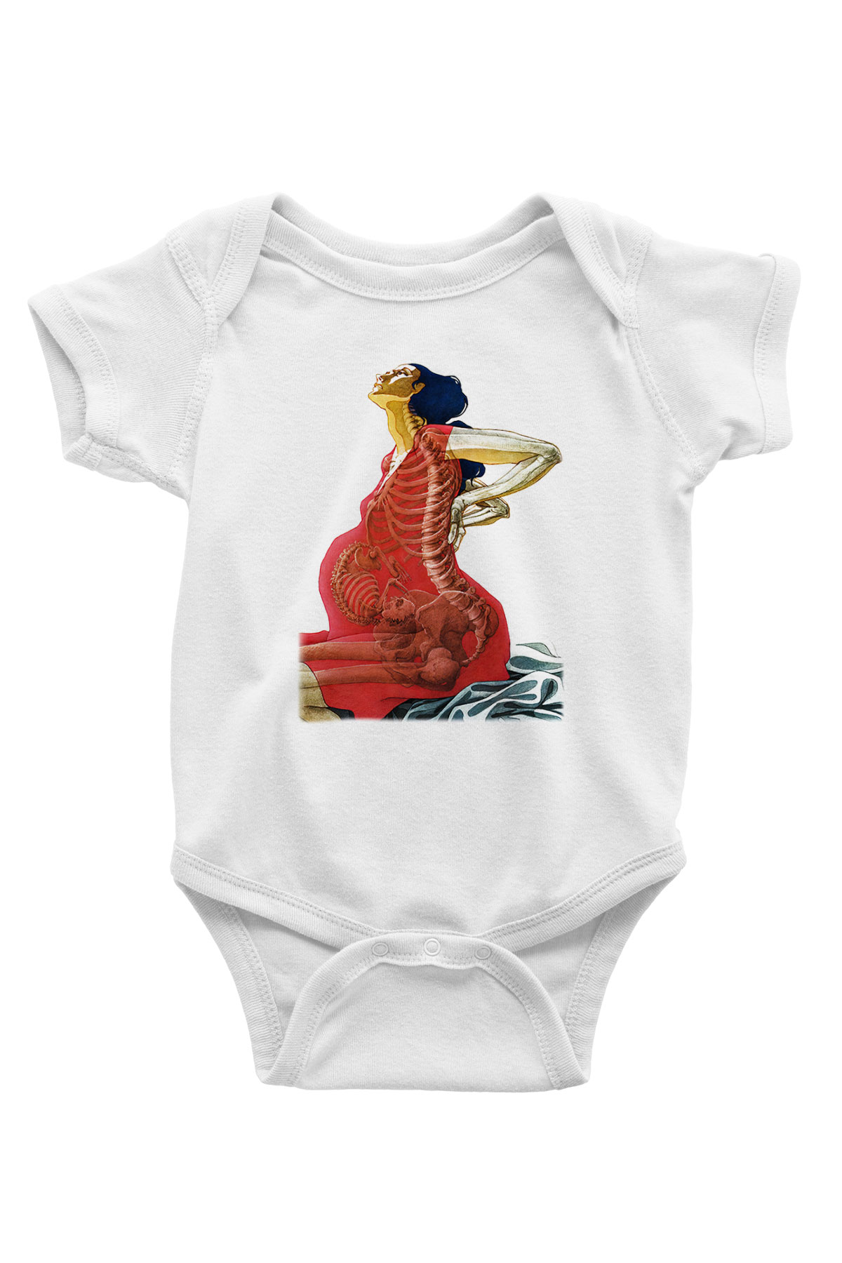 Doğum uzmanı Baskılı Beyaz Unisex Bebek Body - Zıbın