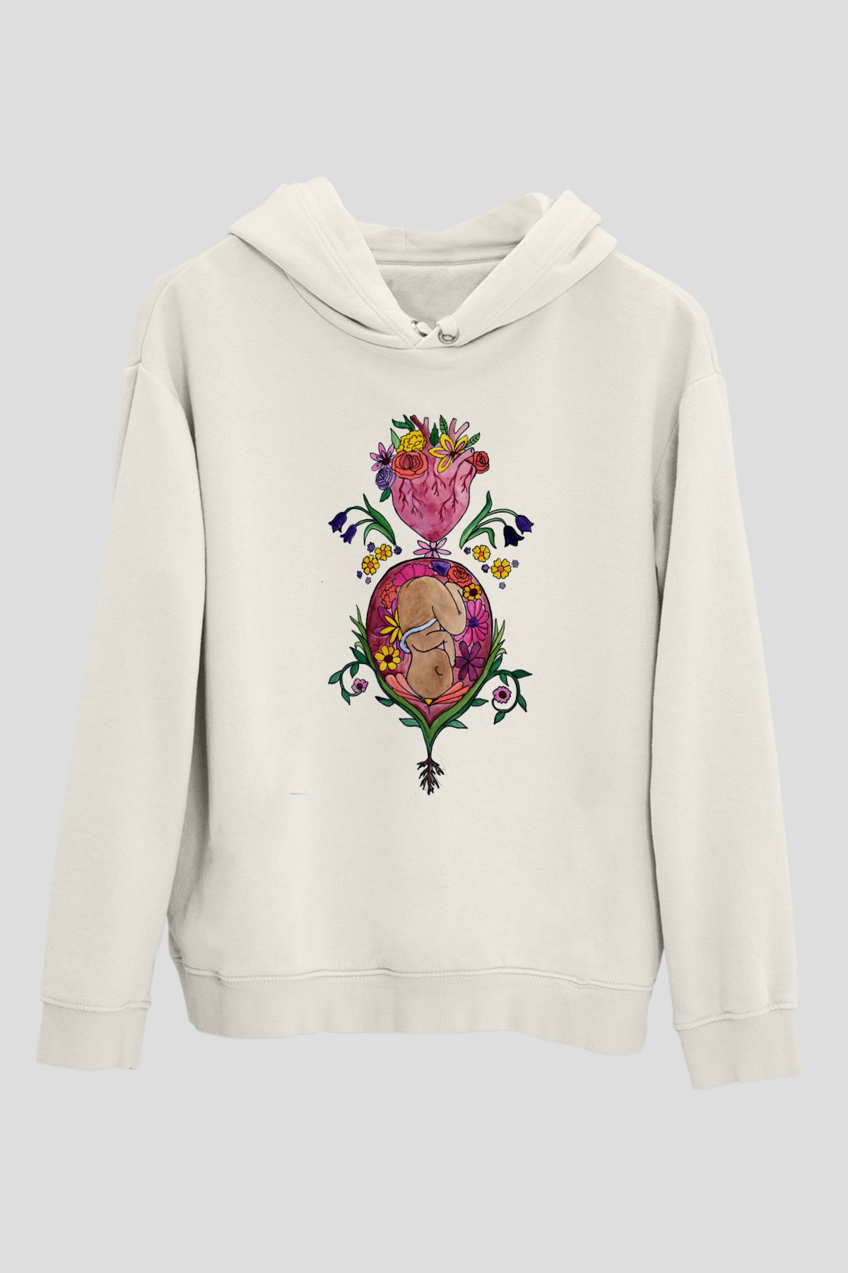 Doğum uzmanı Beyaz Unisex Kapüşonlu Sweatshirt