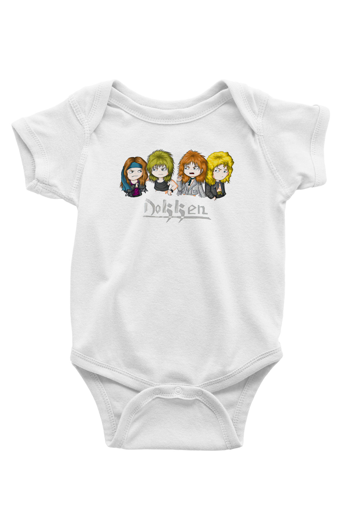 Dokken Baskılı Beyaz Unisex Bebek Body - Zıbın