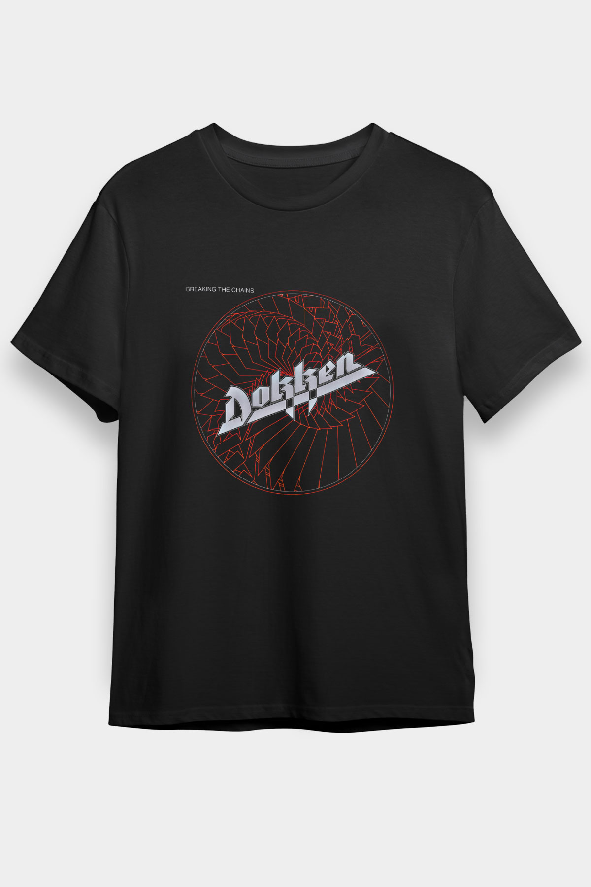 Dokken Baskılı Unisex Siyah Tişört